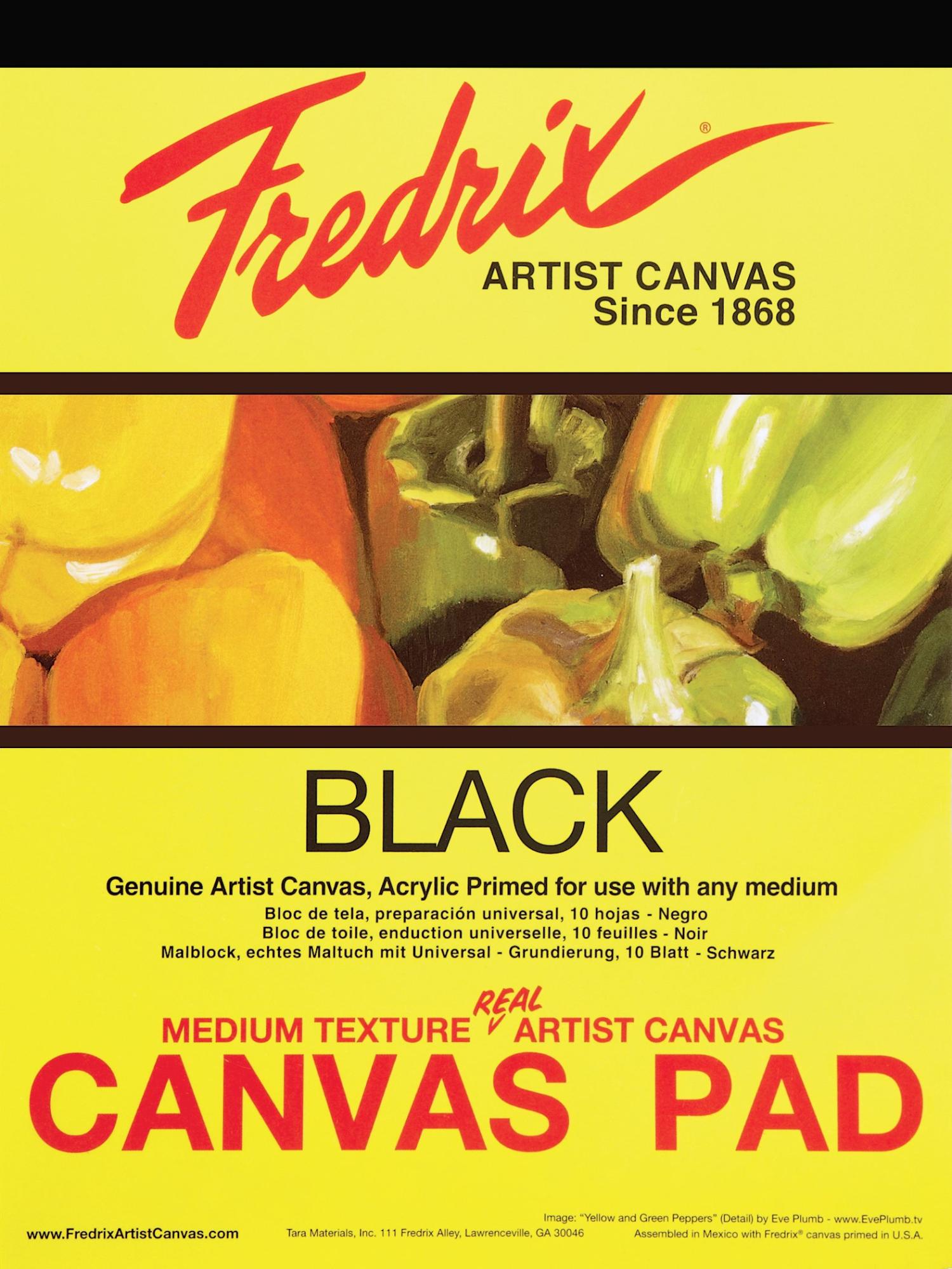 Fredrix Canvas Pad 12x16'' inches 10sheets Real Artist Canvas