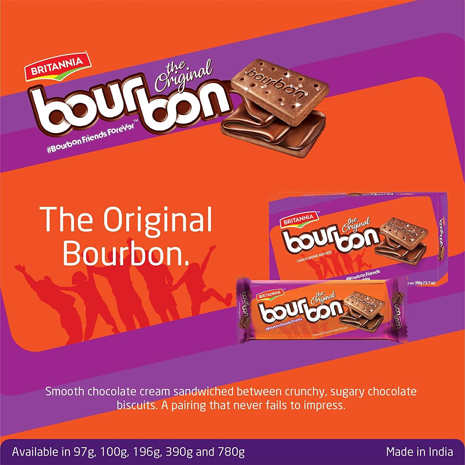 Britannia Bourbon The Original Choco Creme Biscuits 137oz 390g Pack Of 1 Bourbon 390g 1411