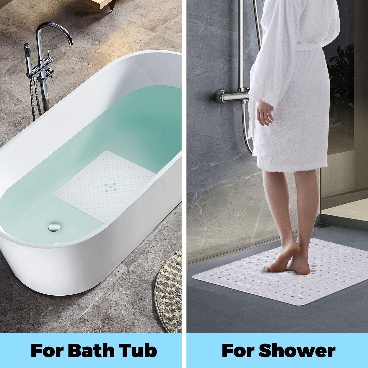 Square Shower Mat, Standing Bathtub Mat For The Elderly And