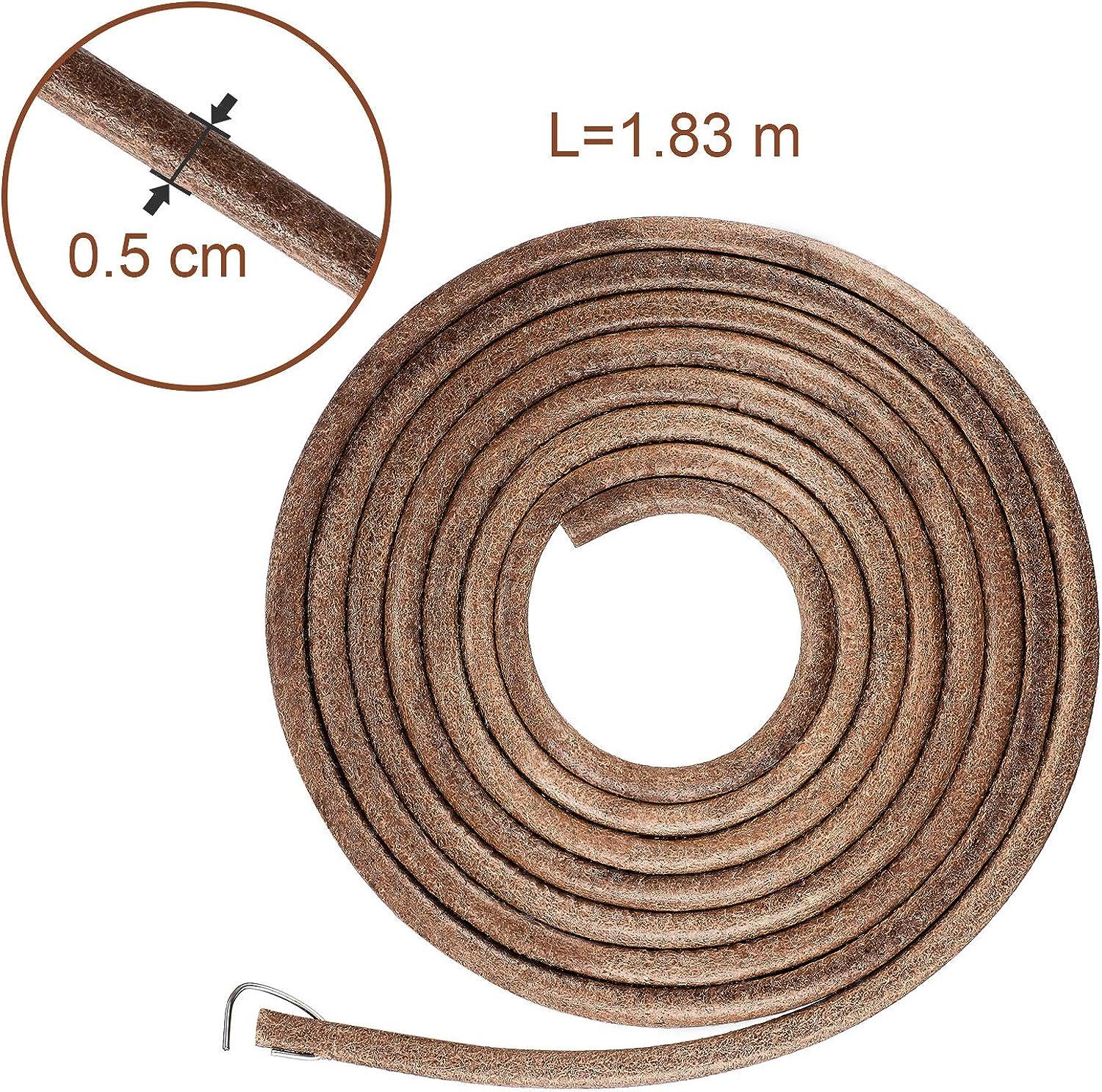 Norme 71 3/16 Sewing Machine Belt Leather Belt Treadle Parts with Hook  Compatible with Singer/Jones Sewing Machine