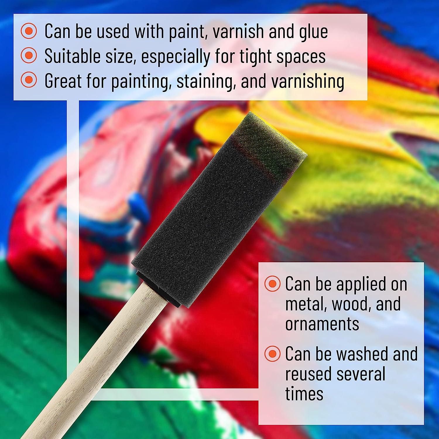 Bates- Foam Paint Brushes, 3 Inch, 12 pcs, Foam Brush, Sponge Brush, Sponge  Brushes for Painting, Sponge Paint Brush - Bates Choice