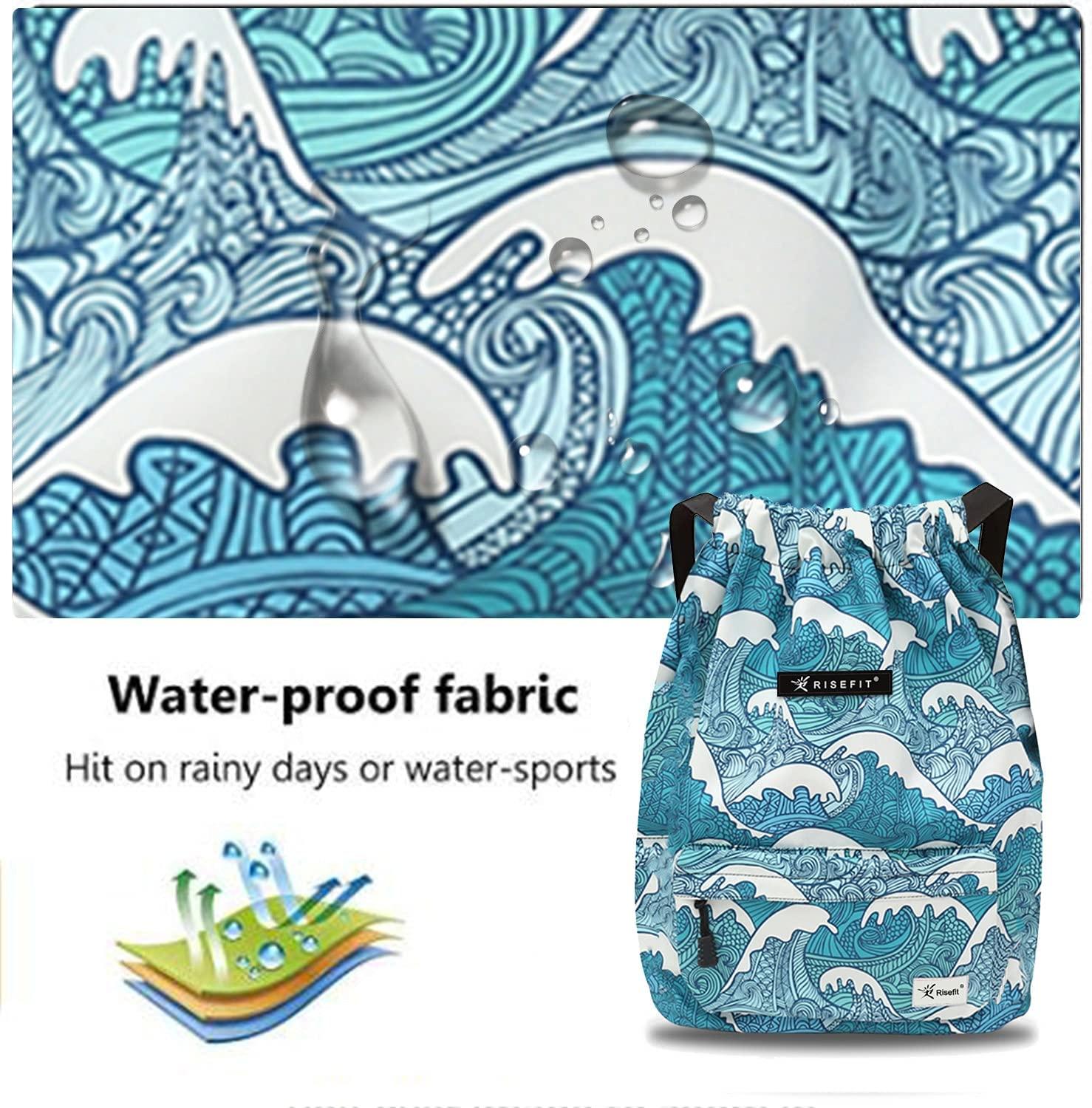 Risefit Waterproof Drawstring Bag, Drawstring Backpack, Gym Bag Sackpack  Sports