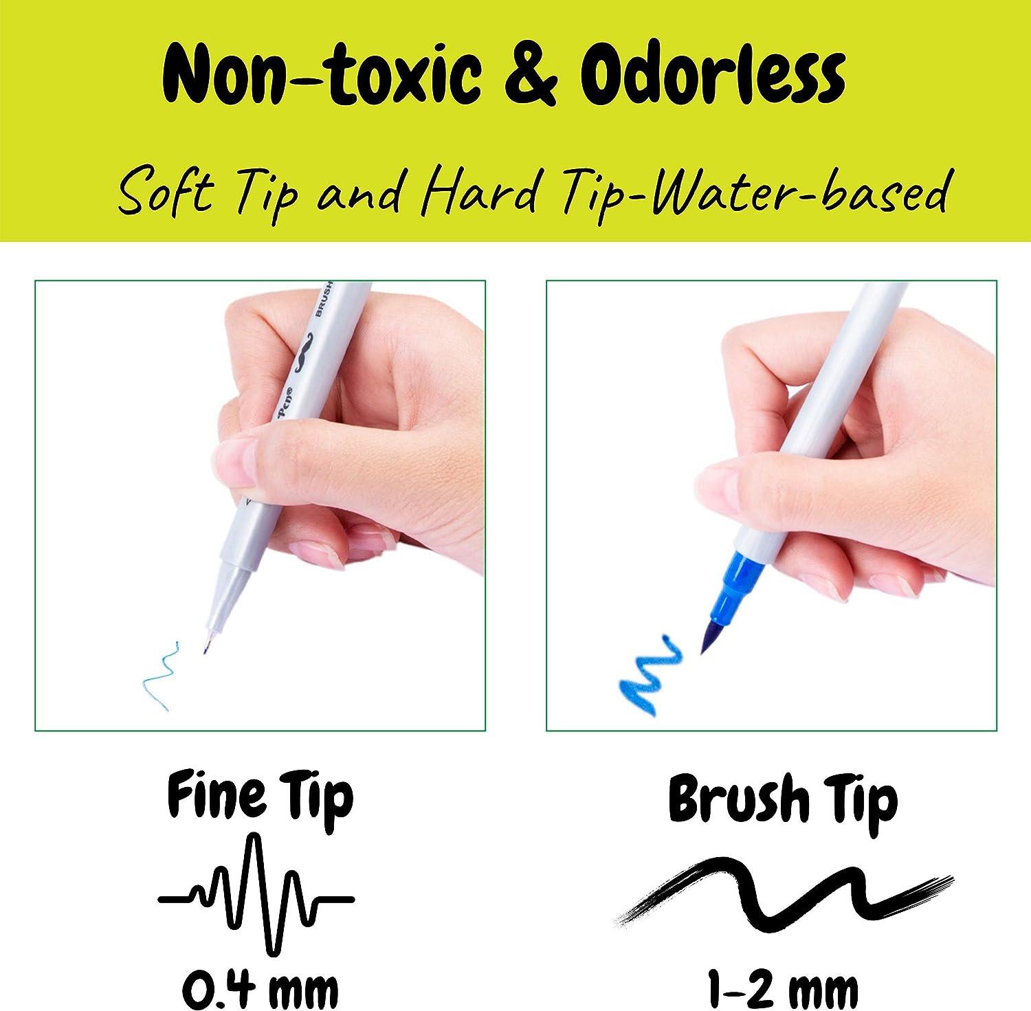 Mr. Pen- Dual Tip Brush Pens, 12 Colors, Brush Pens, Brush Markers, Dual Brush  Pens, Markers for Kids Adults Coloring, Art Markers for Adults, Dual Tip  Markers. 