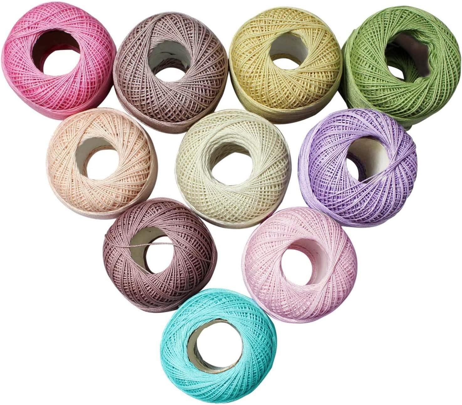 MultiColor Crochet Cotton Yarn for Knitting, Tatting & Embroidery