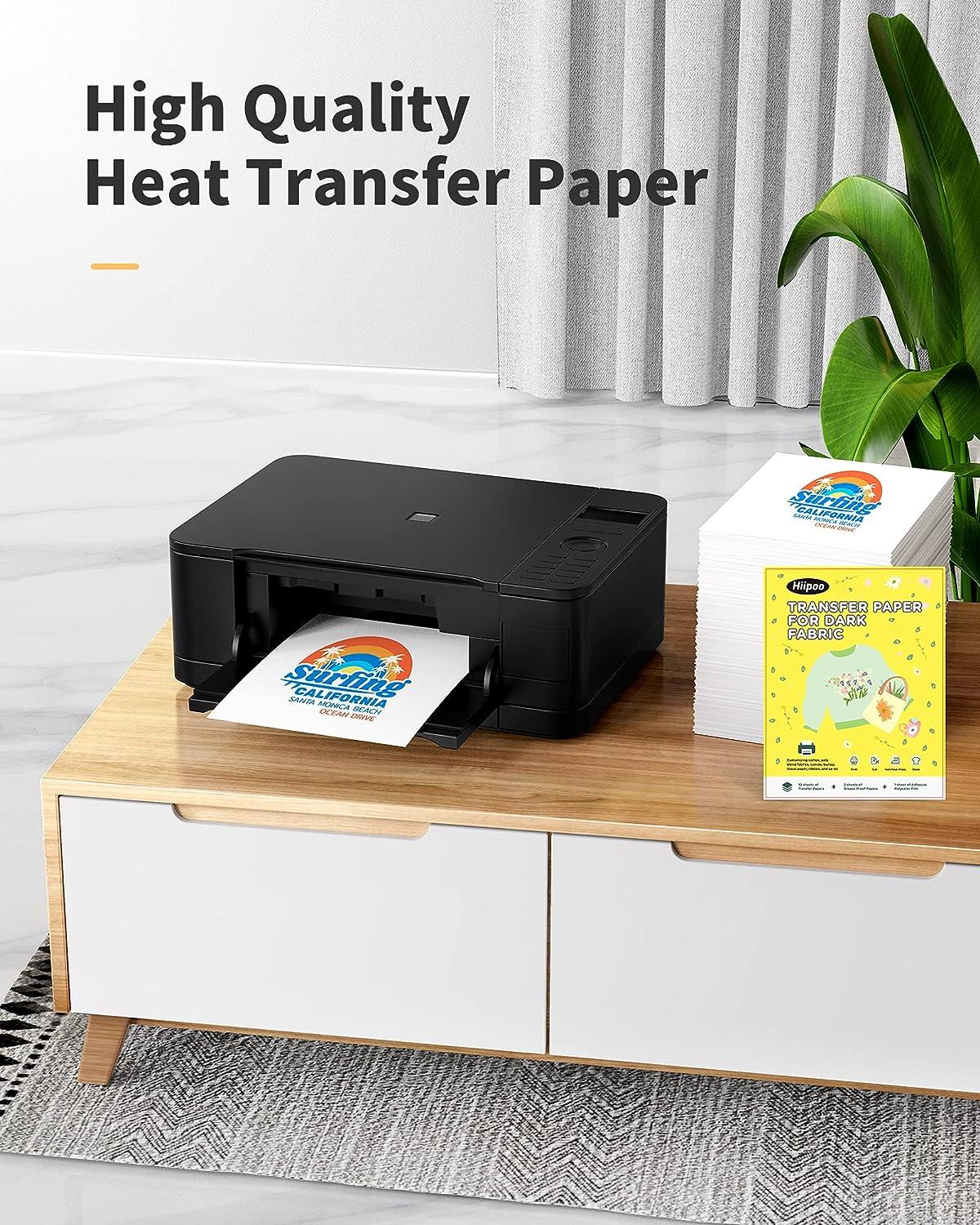  Hiipoo Heat Transfer Paper 8.5x11/in Iron-on Transfer