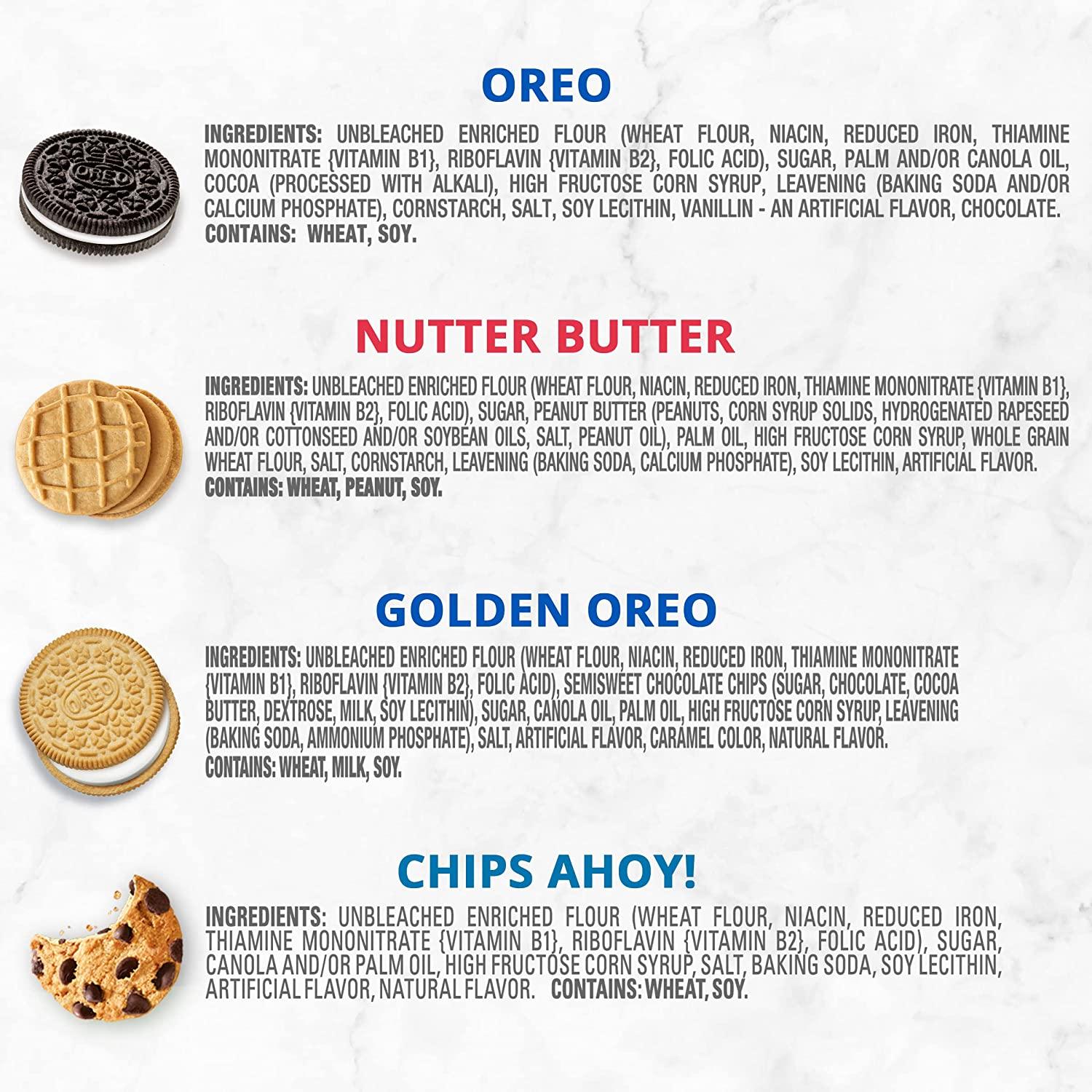 Oreo Original, Oreo Golden, Chips Ahoy! & Nutter Butter Cookie Snacks Variety Pack, 56 ct Snack Packs (2 Cookies per Pack)
