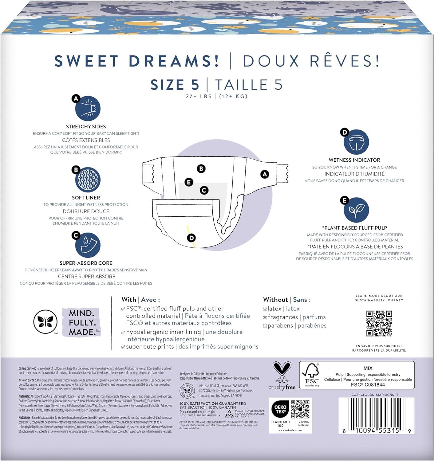Size 5 Overnight Diapers by Honest Co