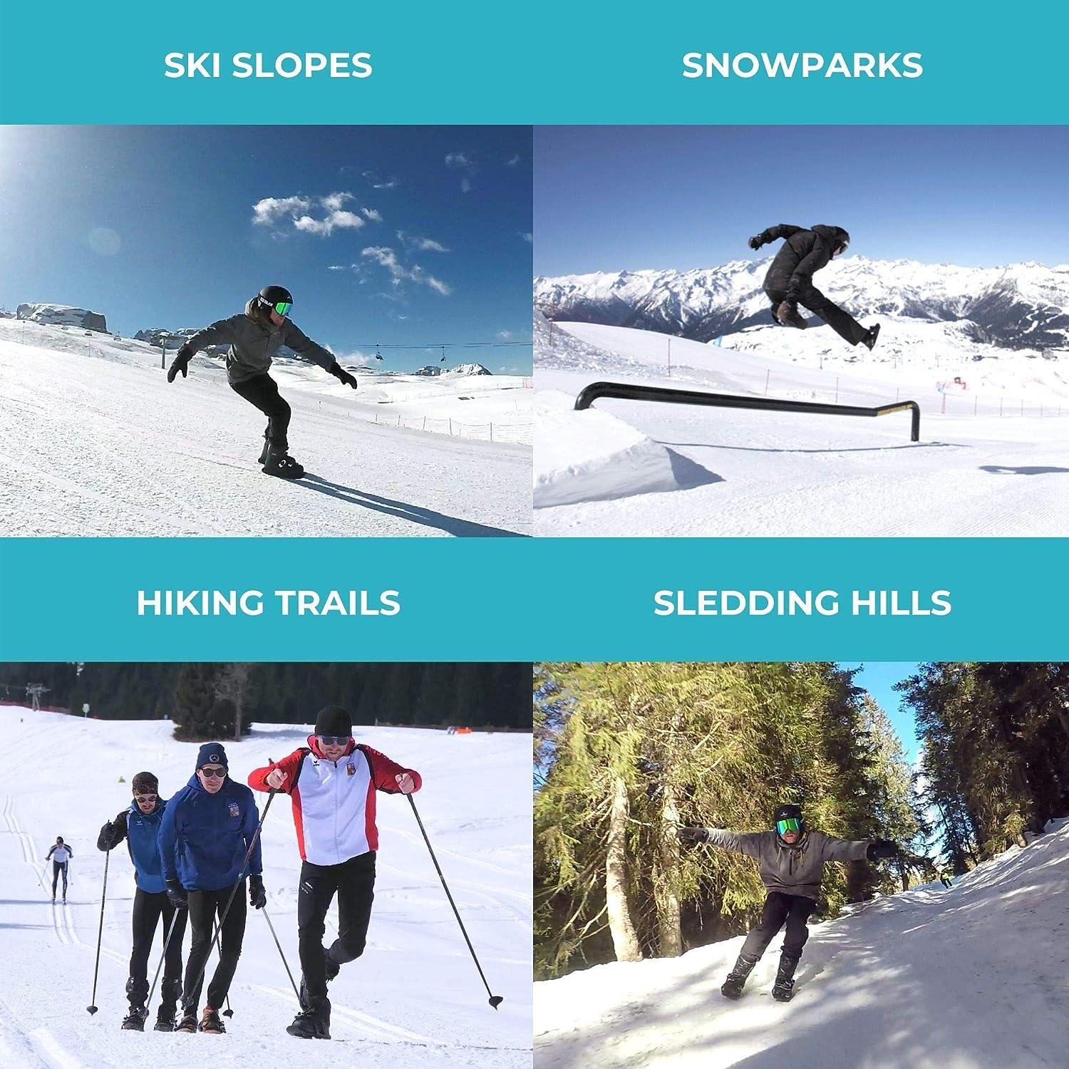 Snowfeet Basic - Mini Short Ski Skates for Snow, Skis for Winter Shoes, Short Snowskates Snowblades Skiboards
