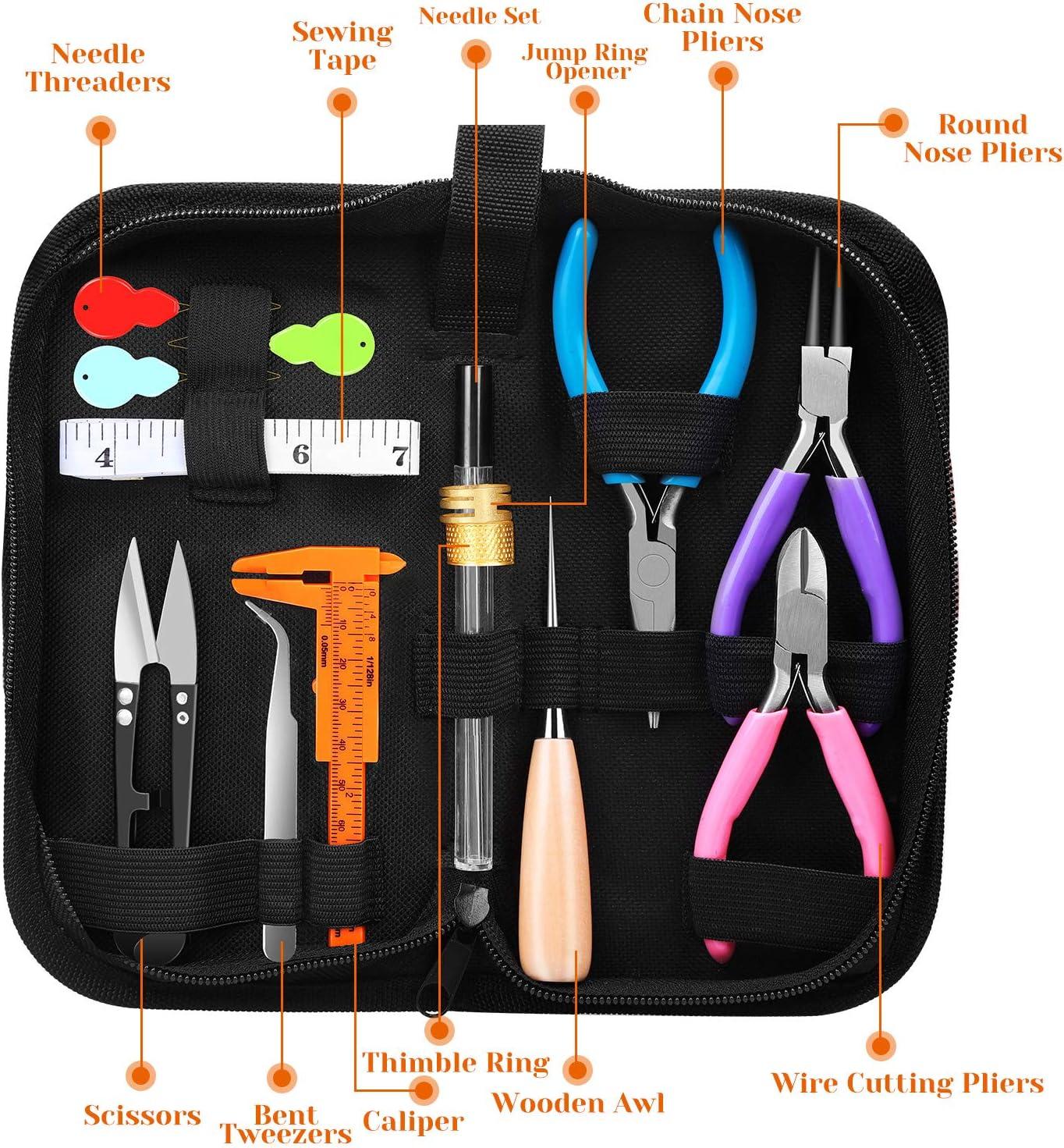 Jewelry Making Supplies Kit Jewelry Findings Starter Kit Gold Beads With  Pliers Wire Hooks Head Pins Jump Rings 