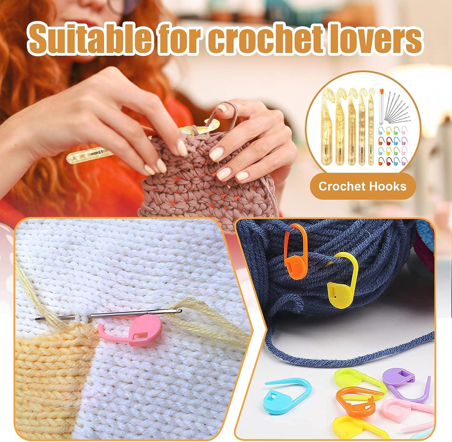 12mm / 15mm / 18mm / 20mm Large Size Crochet Hook Plastic Transparent Crochet  Needle Knitting Needles Thick Wool Tool