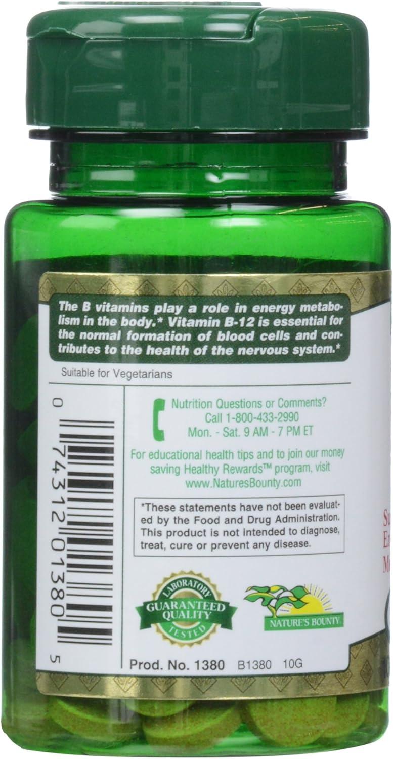 Natures Bounty Vitamin B 12 1000 Mcg Tablets 100 Count Pack Of 1 1705