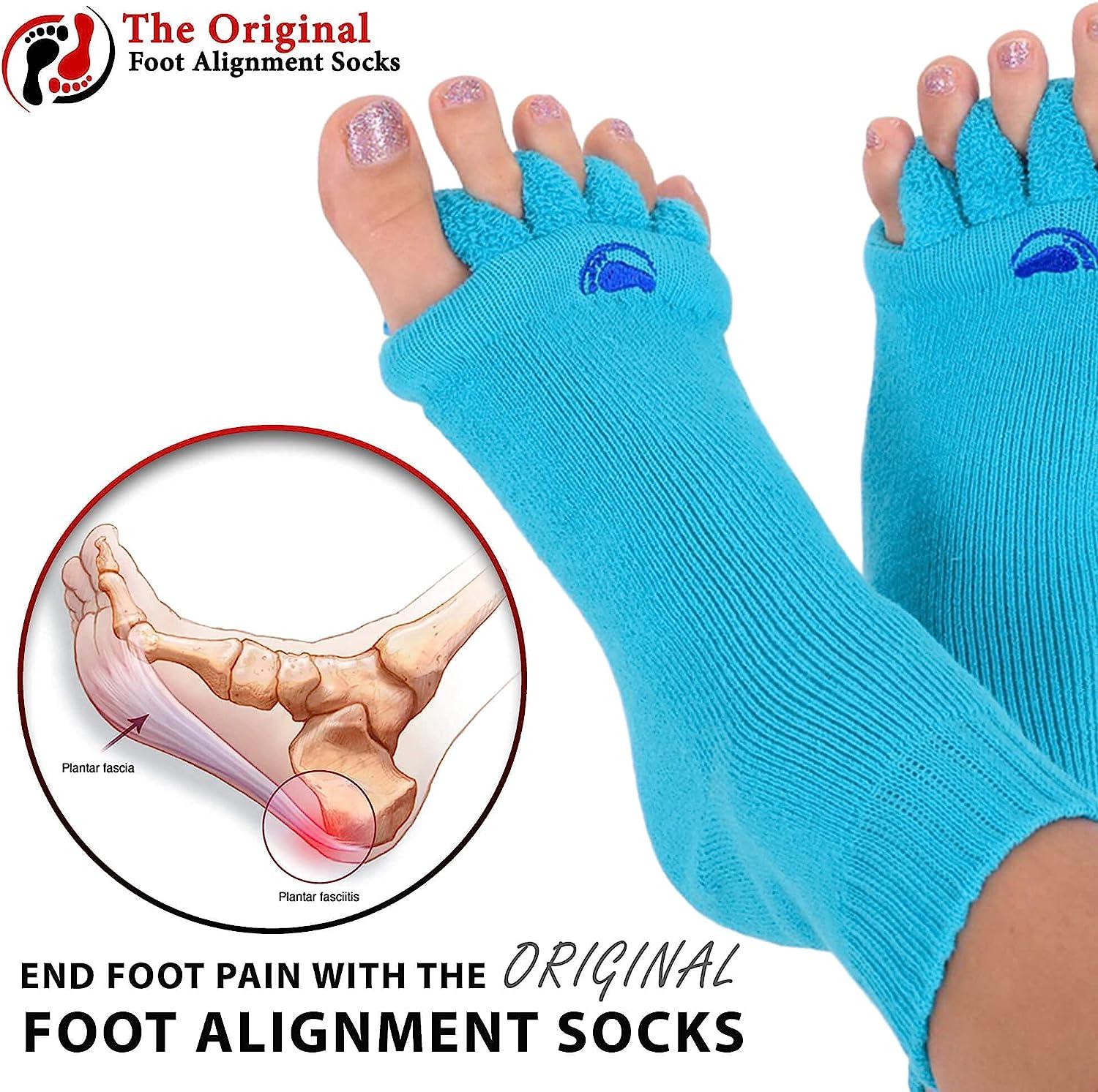 Original Foot Alignment Socks Blue (Womens 7-9/Mens 5-8) Happy Feet  (Medium) Blue Medium