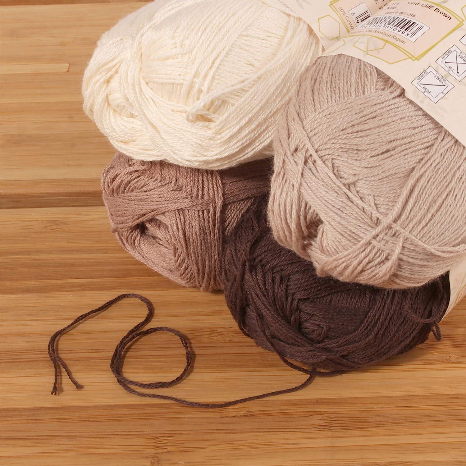  JubileeYarn Soft and Slim Yarn - Baby Weight Bamboo Wool Blend  - 50g/Skein - 9913 Apricot - 2 Skeins
