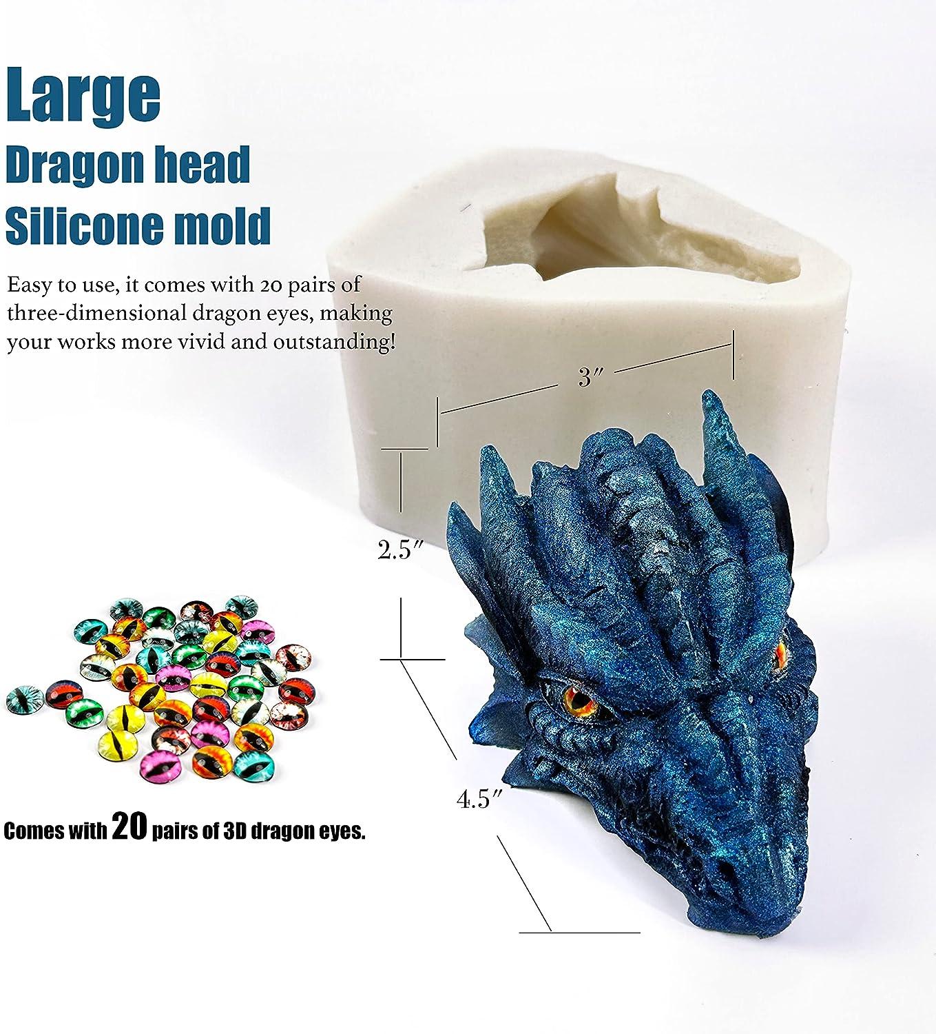 3D Large Dragon Head Silicone Molds for Epoxy Resin Cake Decorating Soap  Concrete Cement Polymer Clay