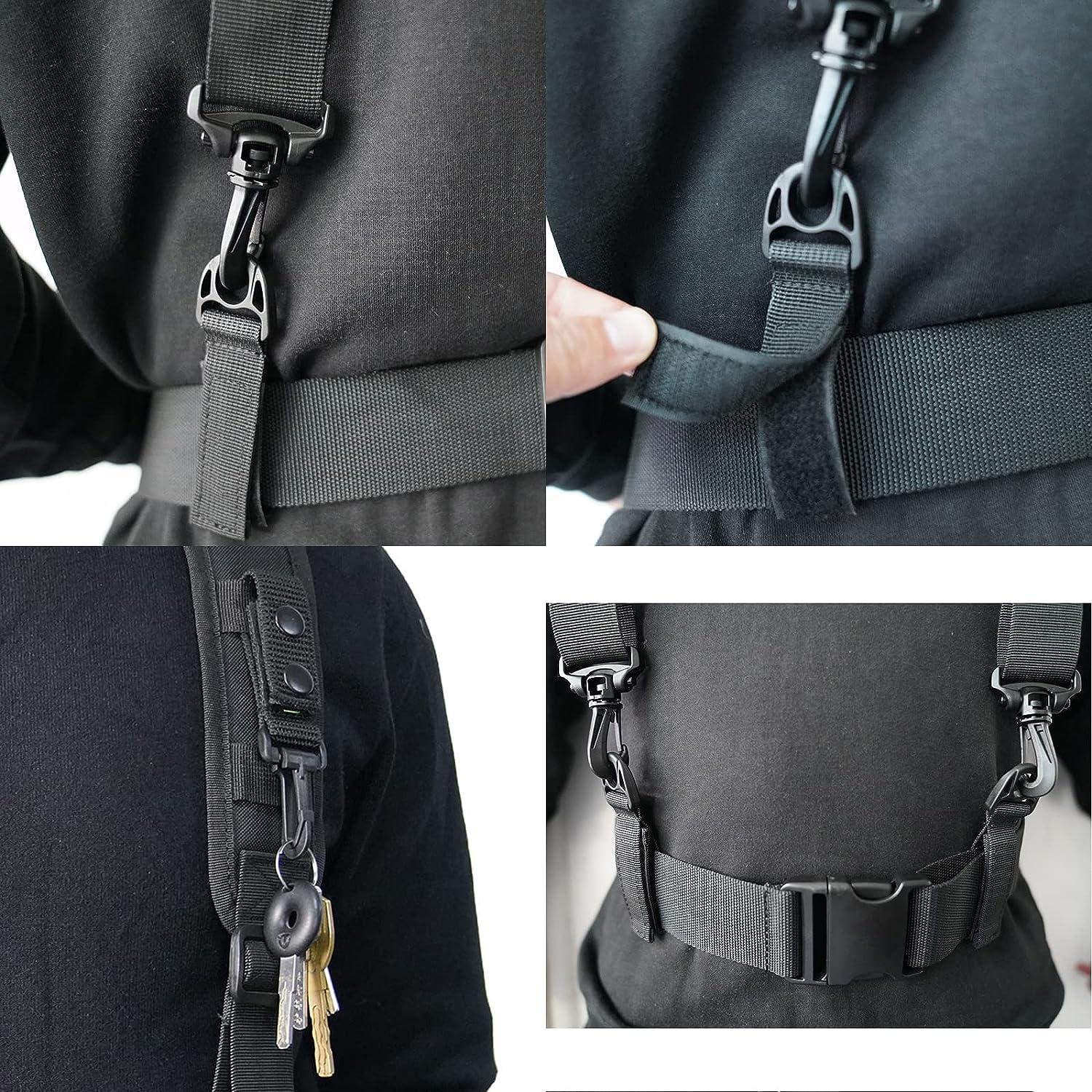Tactical Suspenders Duty Belt Harness Padded Adjustable Belt with Key  Holder