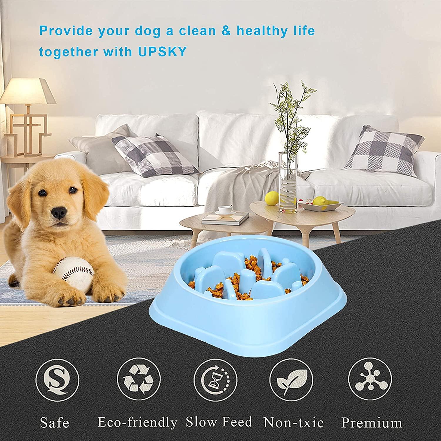 PETBABA Dog Bowl Slow Feeder, Interactive Puzzle Fun Silicone Nonskid Feed  Dish, Against Bloat in Eating Food, Keep Your Cat Pet Healthy - S in Blue
