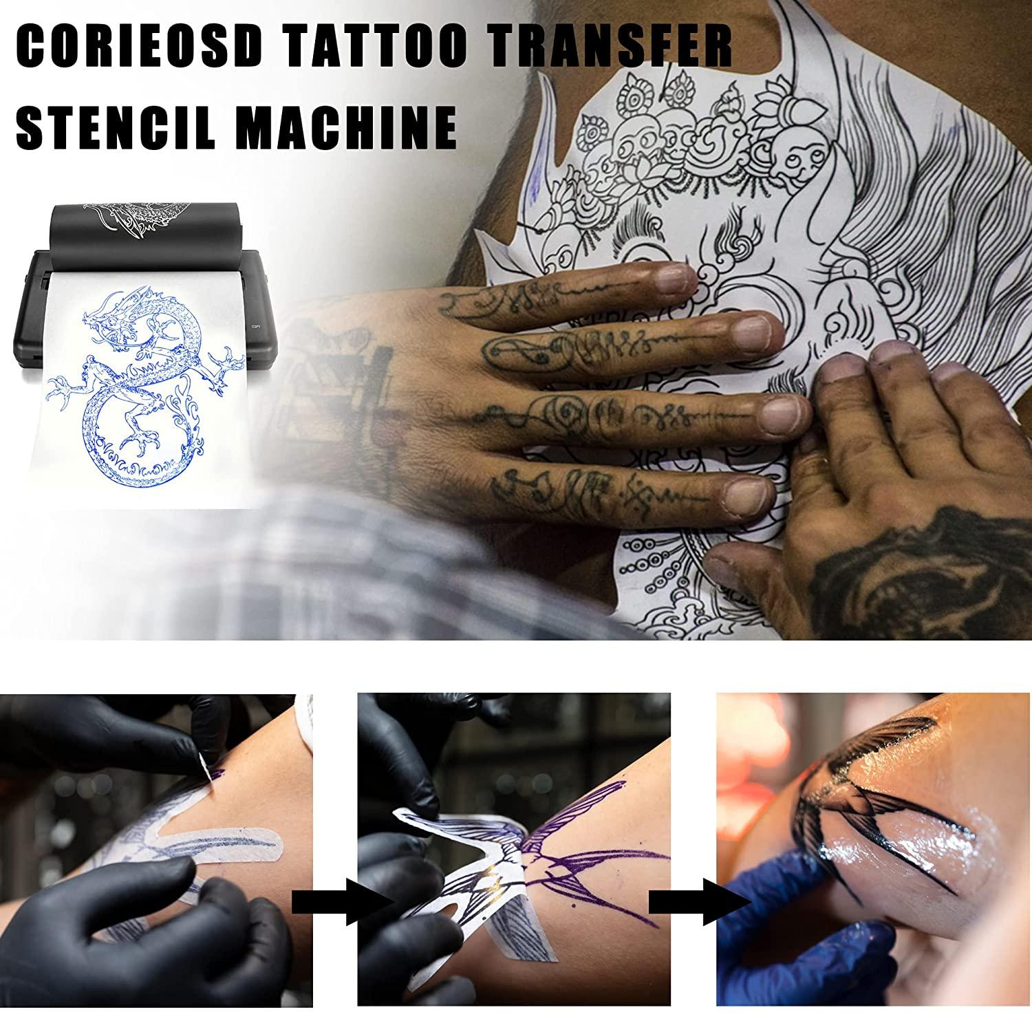 25 Sheets 8 1/2 x 11 Professional tattoo stencil transfer paper, A4 Paper  Size, Used by tattooists to transfer your designs on to the skin
