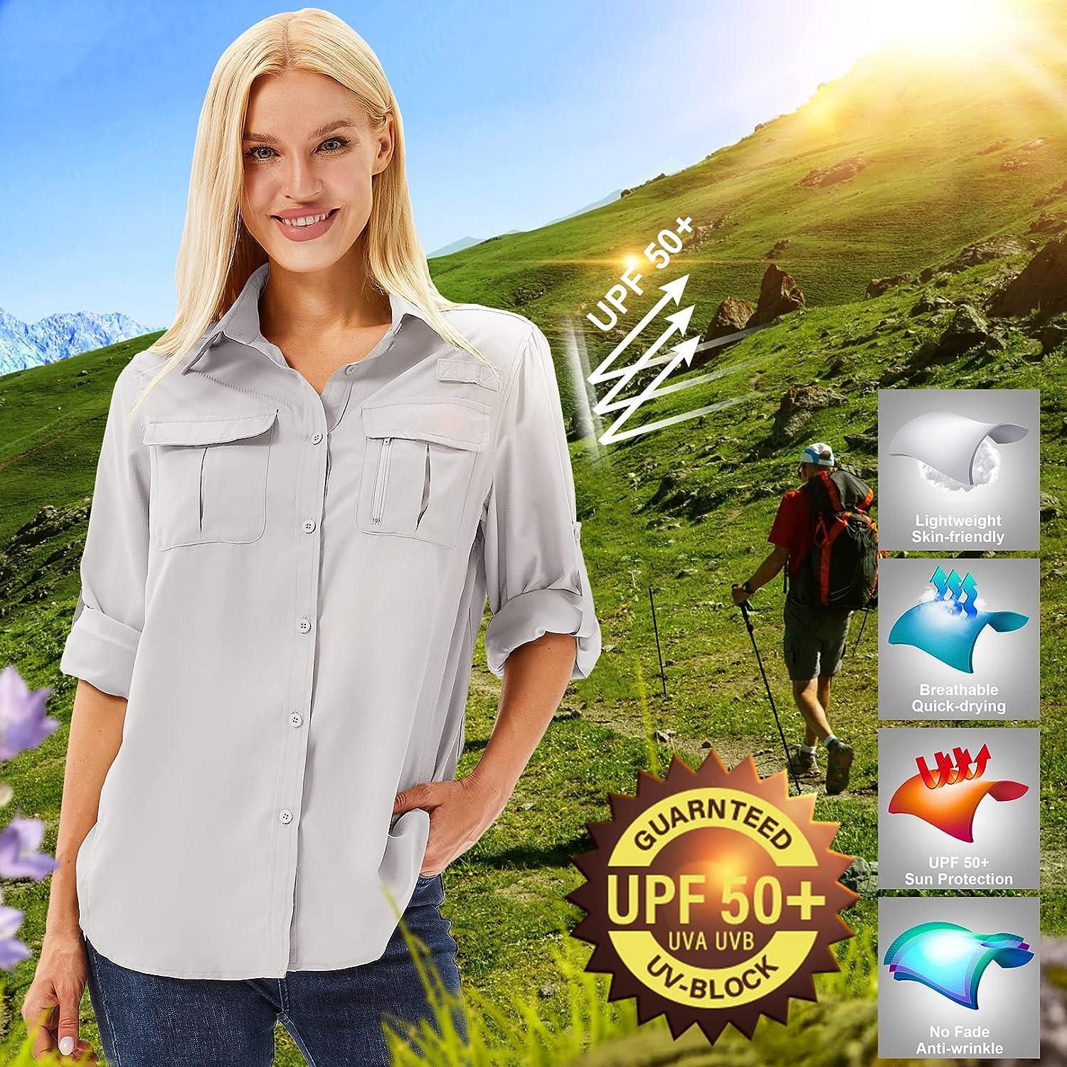 Women's Long Sleeve Safari Clothes UPF 50+ Hiking Fishing Shirts