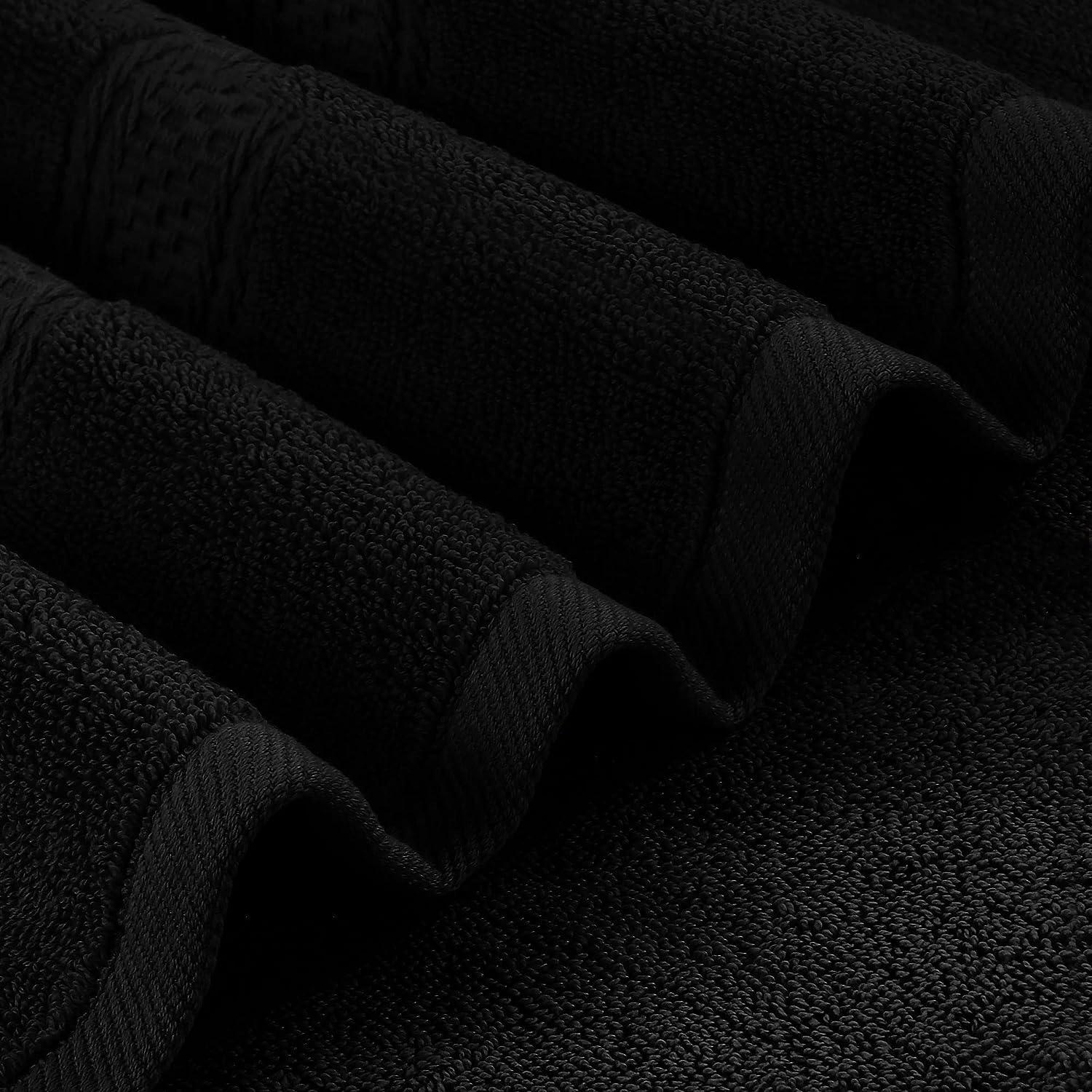 Utopia Towels 4 Pack Premium Bath Towels Set, (27 x 54 Inches) 100% Ring  Spun Cotton 600GSM, Lightweight and Highly Absorbent Quick Drying Towels,  Perfect for Daily Use (Black) 4 Piece Bath Towel Set Black