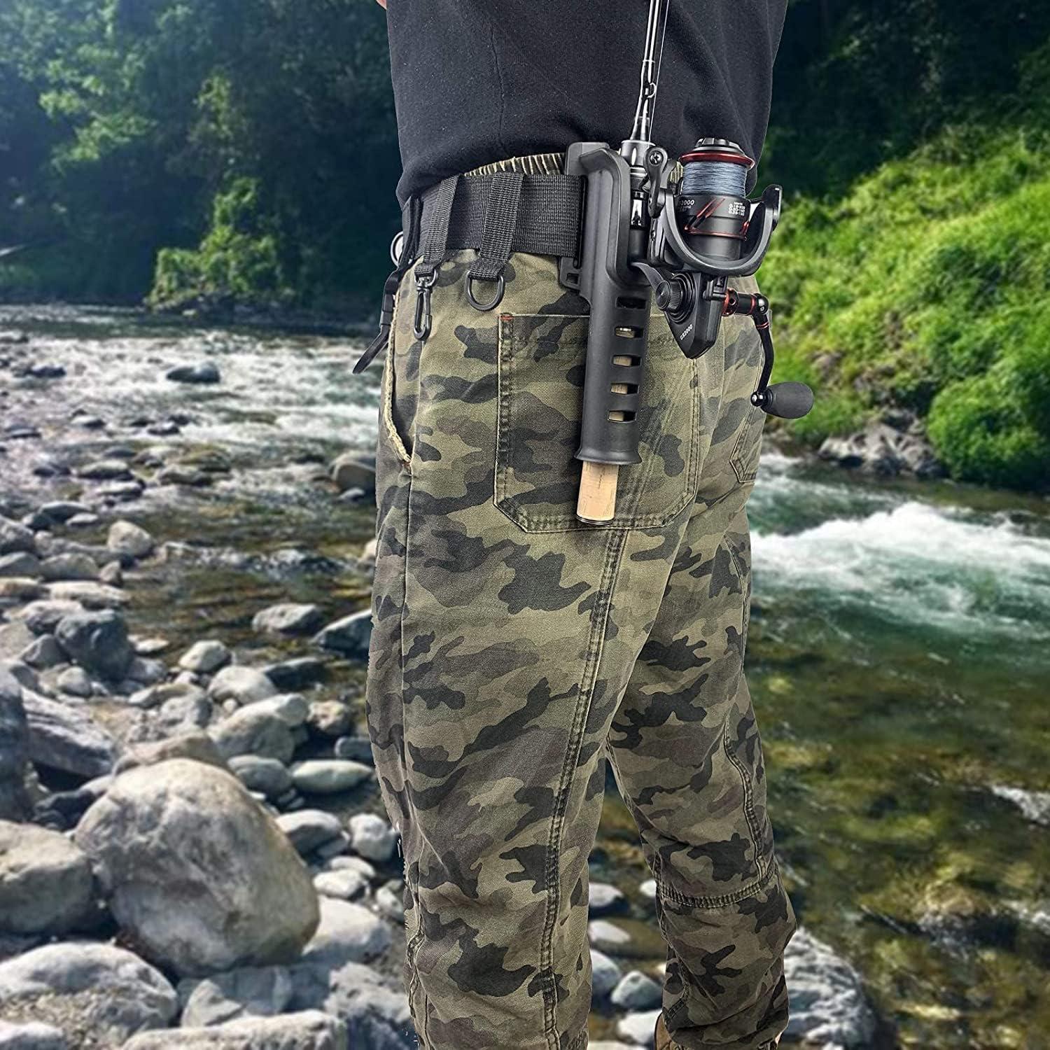 Sdjma Fishing Waist Rod Holder Belt Adjustable Fishing Belts Outdoor Fishing Tool Spinning Reel Holder, adult Unisex, Size: One size, Green