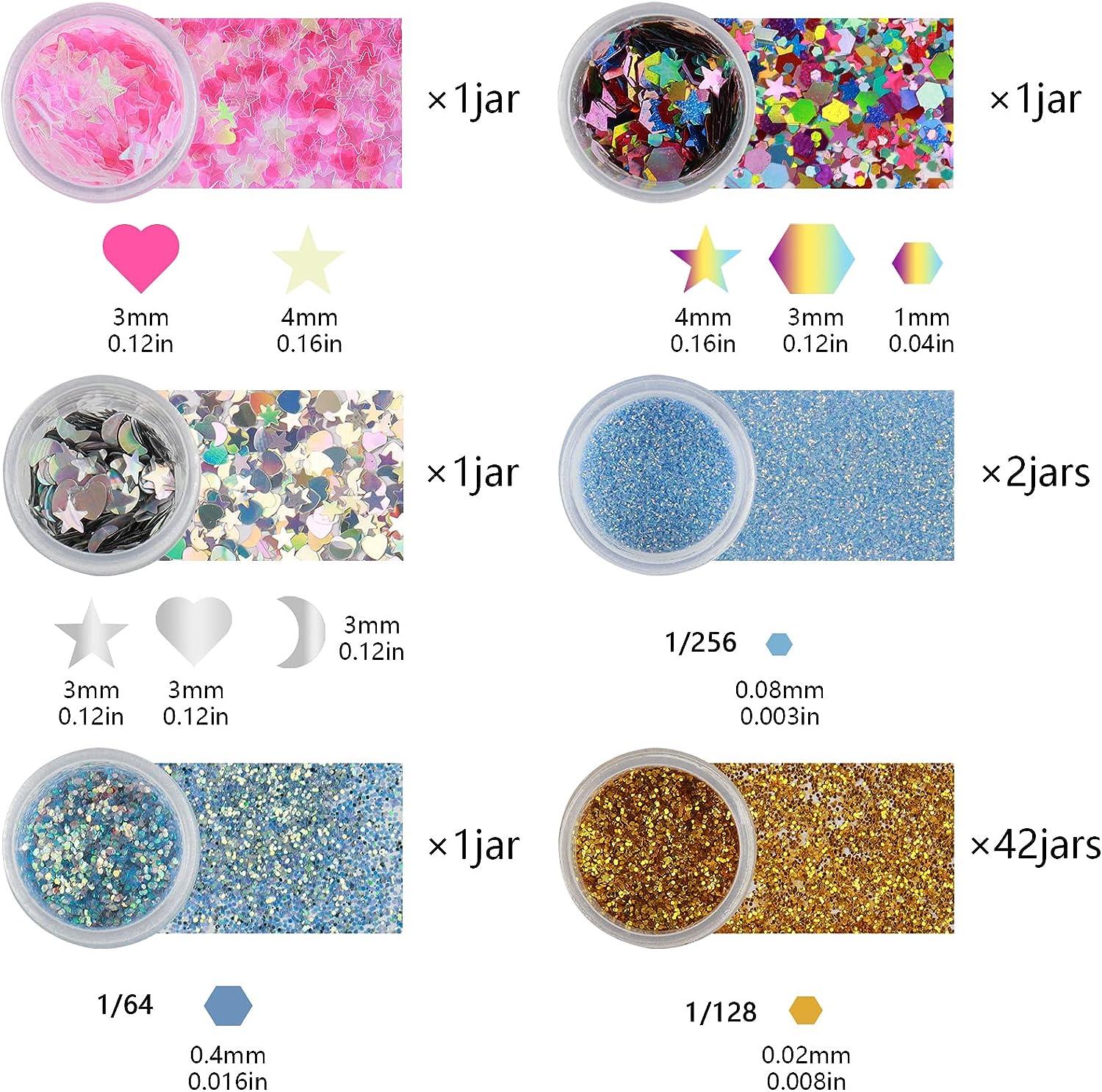 CIYOWTA Holographic Chunky Glitter, Set of 20 Colors, Mixed Fine Chunky  Glitter for Crafts,Chunky Glitter for Crafts Tumblers, Eye Hair Face Body