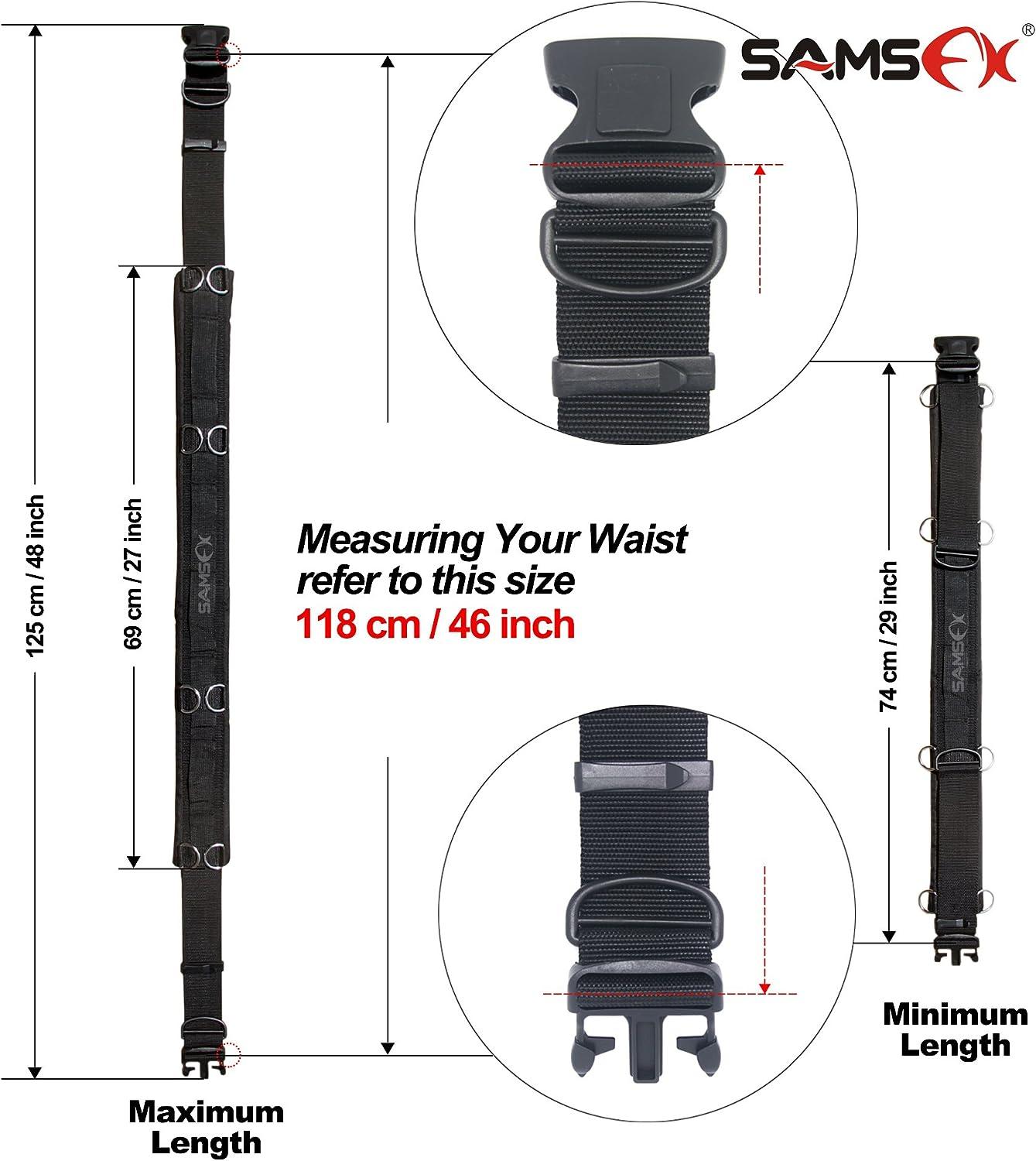 SAMSFX Deluxe 2 Wading Belt Adjustable Wader Fishing Belts for