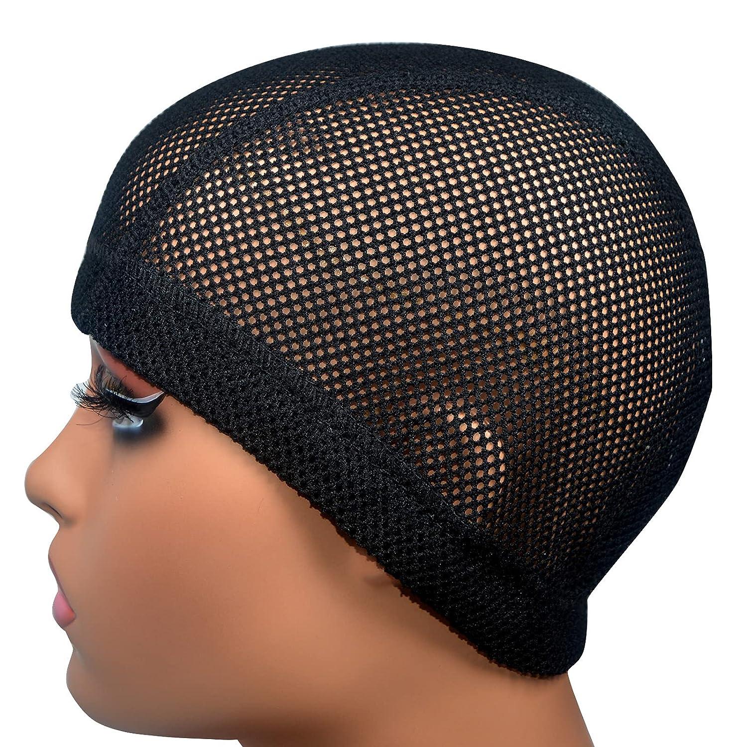  Donna Mesh Dome Wig Cap Black, lightweight, thick band