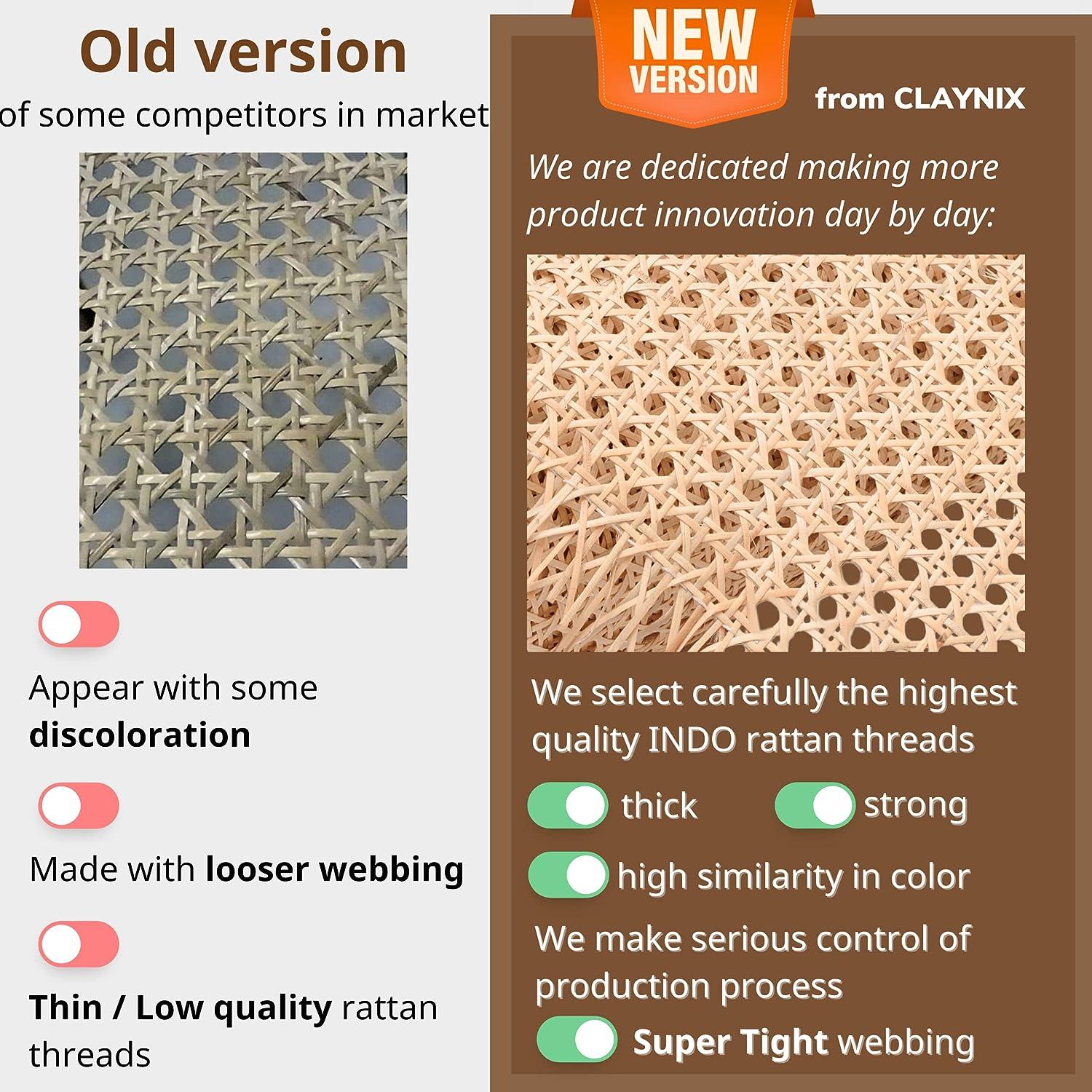 24 Width Rattan Webbing for Caning Projects Natural Pre - Woven Open Mesh  Cane - Natural Rattan Cane Webbing (1 FEET)