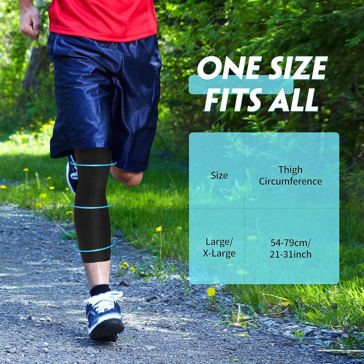 Full Leg Compression Sleeve - Long Full Length Support for Thigh, Knee, Calf  for Men, Women, Running, Basketball, Football (Medium, Black) : :  Health & Personal Care