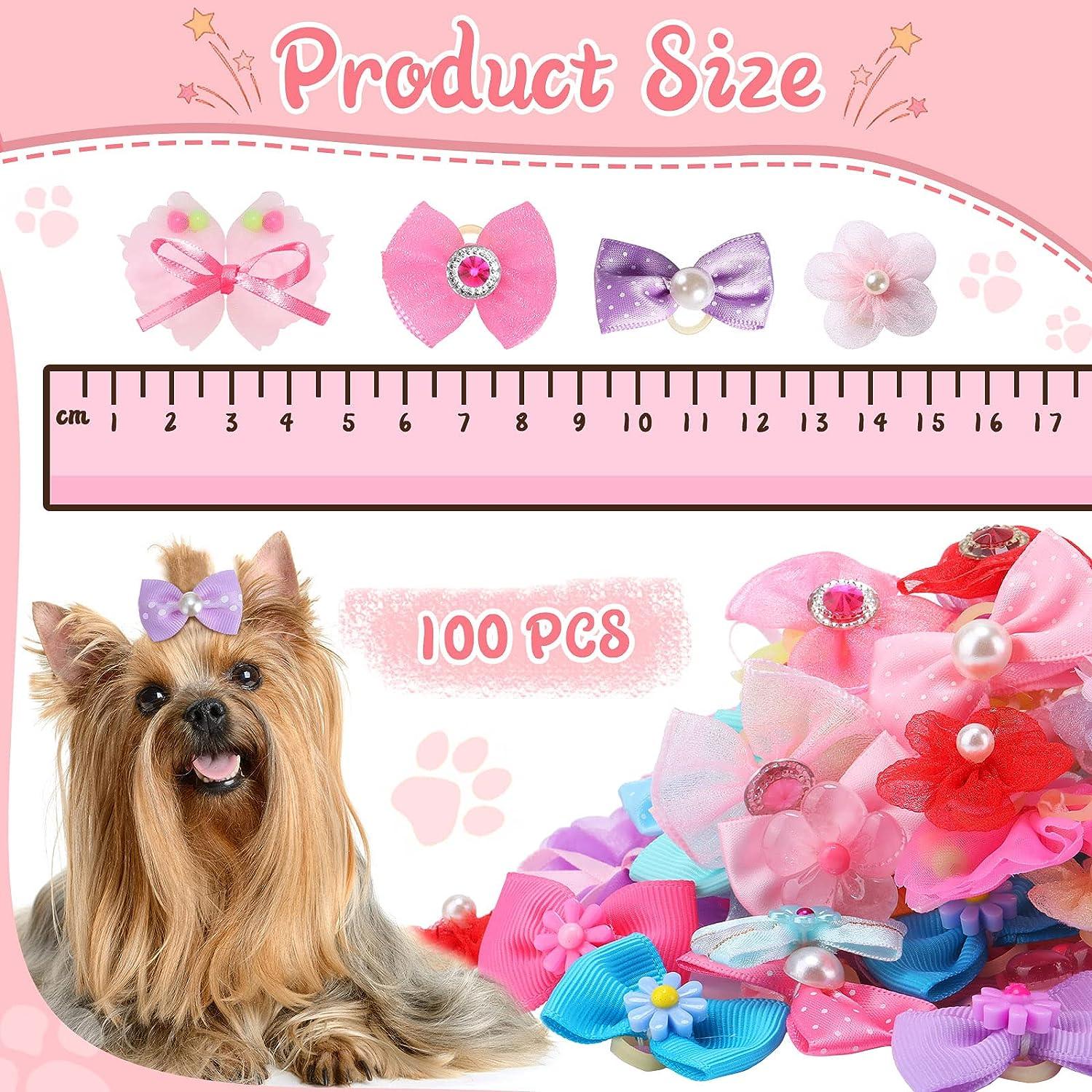 500pcs/bag Mixed Colorful Rubber Bands Girls Pet Dog DIY Hair Bows Grooming  Hairpin Hair Accessories For small dog supply