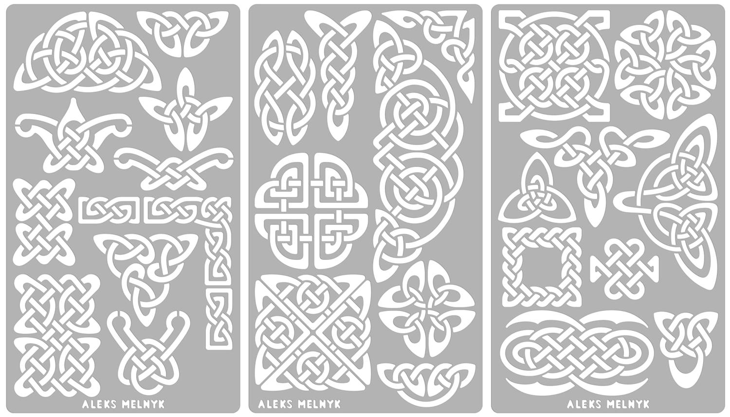 Aleks Melnyk #37 Metal Journal Stencils, Celtic Patterns, Wicca