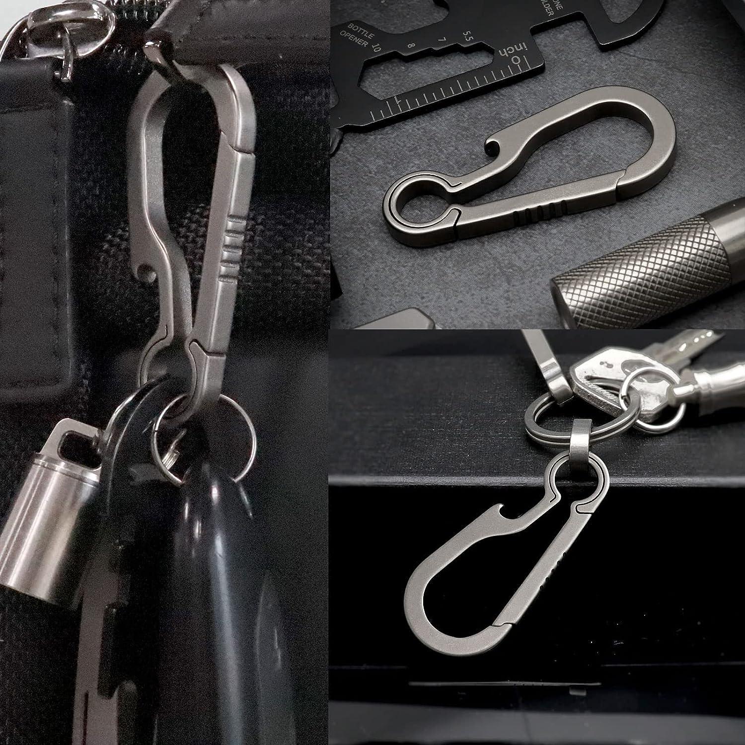 Green Beret Tactical Titanium Carabiner Keychain Clip Minimalist Keychain  Key Clip EDC Quick Release Hooks TKC02B