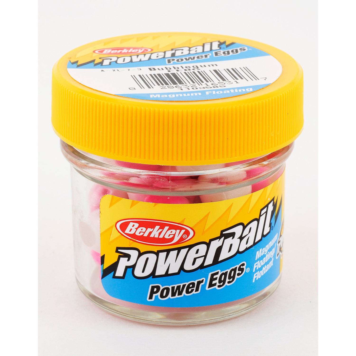 Berkley PowerBait Power Eggs Floating Magnum Fishing Soft Bait, Bubblegum -  Original Scent, .5 oz Small Jar