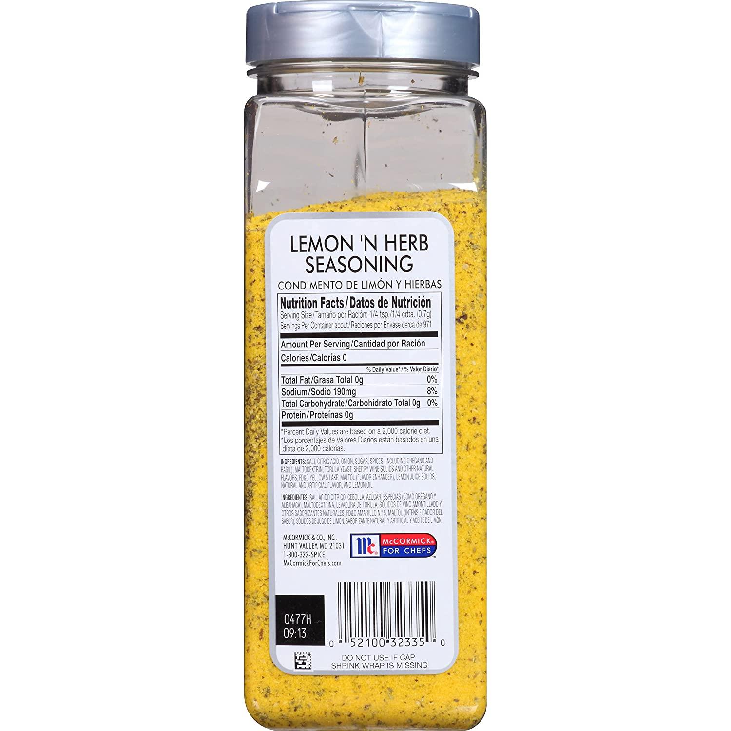 MCCORMICK LEMON AND HERB SEASONING SALT - US Foods CHEF'STORE