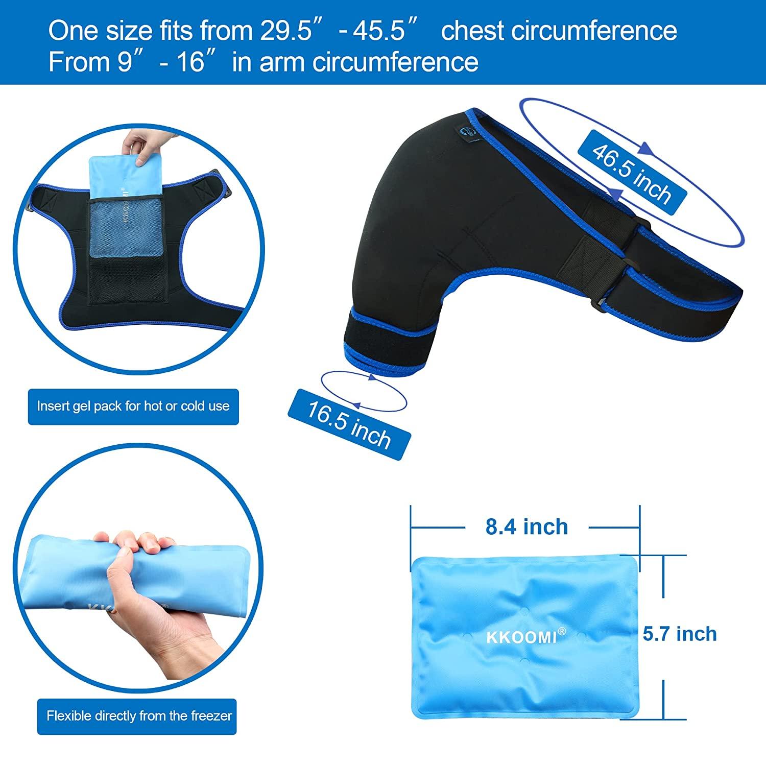  Komoko Shoulder Brace, Rotator Cuff Support Brace with Ice Pack  Insertion Capability, Pressure for Preventing Strains and Dislocation,  Alleviating Shoulder Pain, Adjustable Fit for Men and Women : Health &  Household