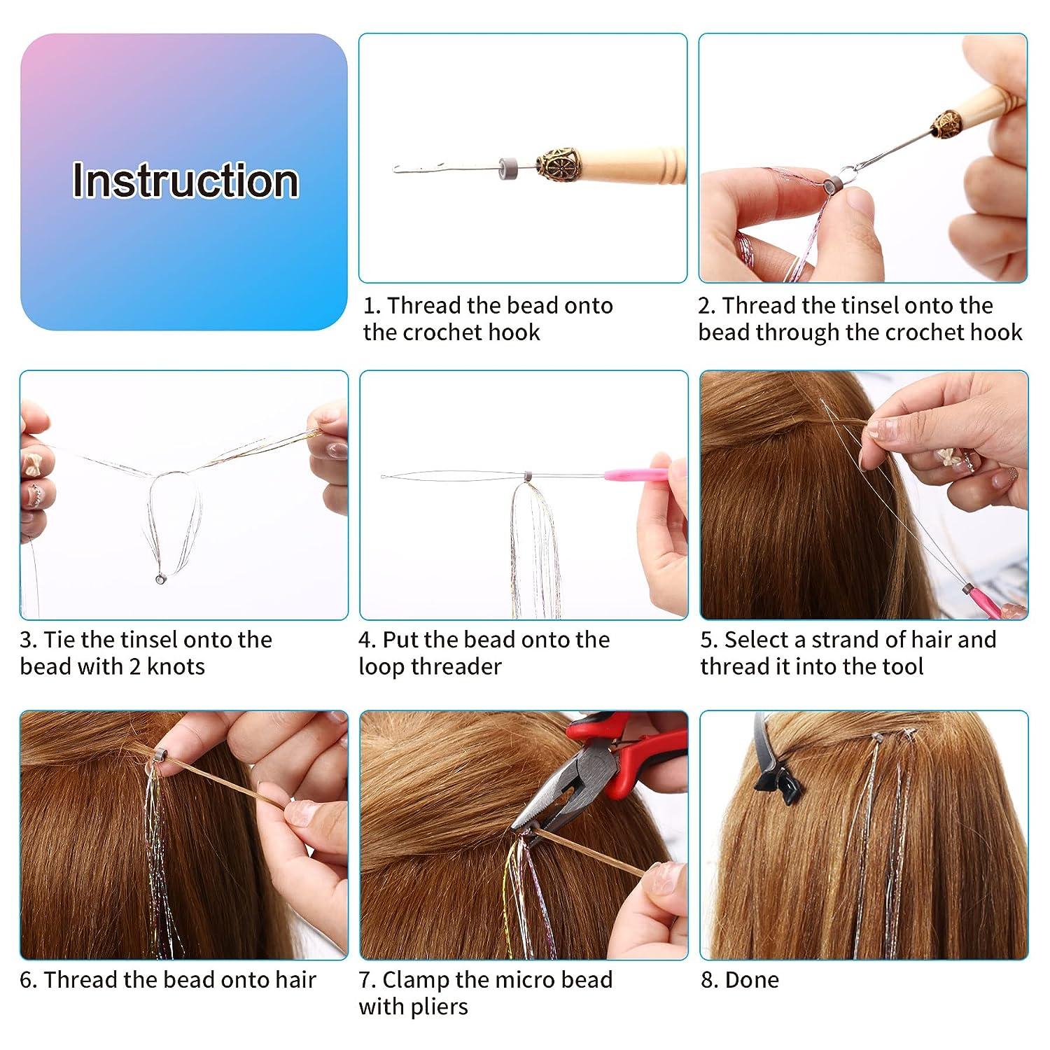 How To Add Hair Tinsel With Micro Beads 
