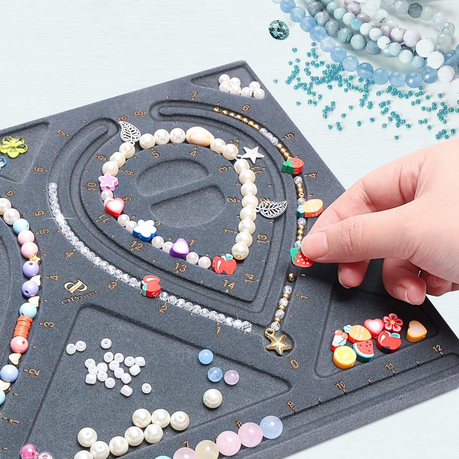 1Pcs Gray Flocked Bead Board For DIY Bracelet Necklace Beading Jewelry  Making Organizer Tray Design Craft Measuring Tool Accessories
