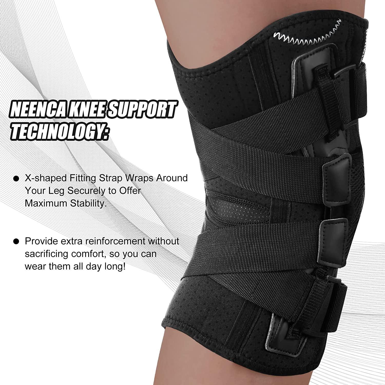 NEENCA Professional Hinged Knee Brace, Medical Knee Support with Removable  Dual Side Stabilizers for Knee Pain, Arthritis, Meniscus Tear, Swollen,  Injury Recovery, Joint Pain Relief, ACL. Men & Women (XX-Large, Black) XX-L…