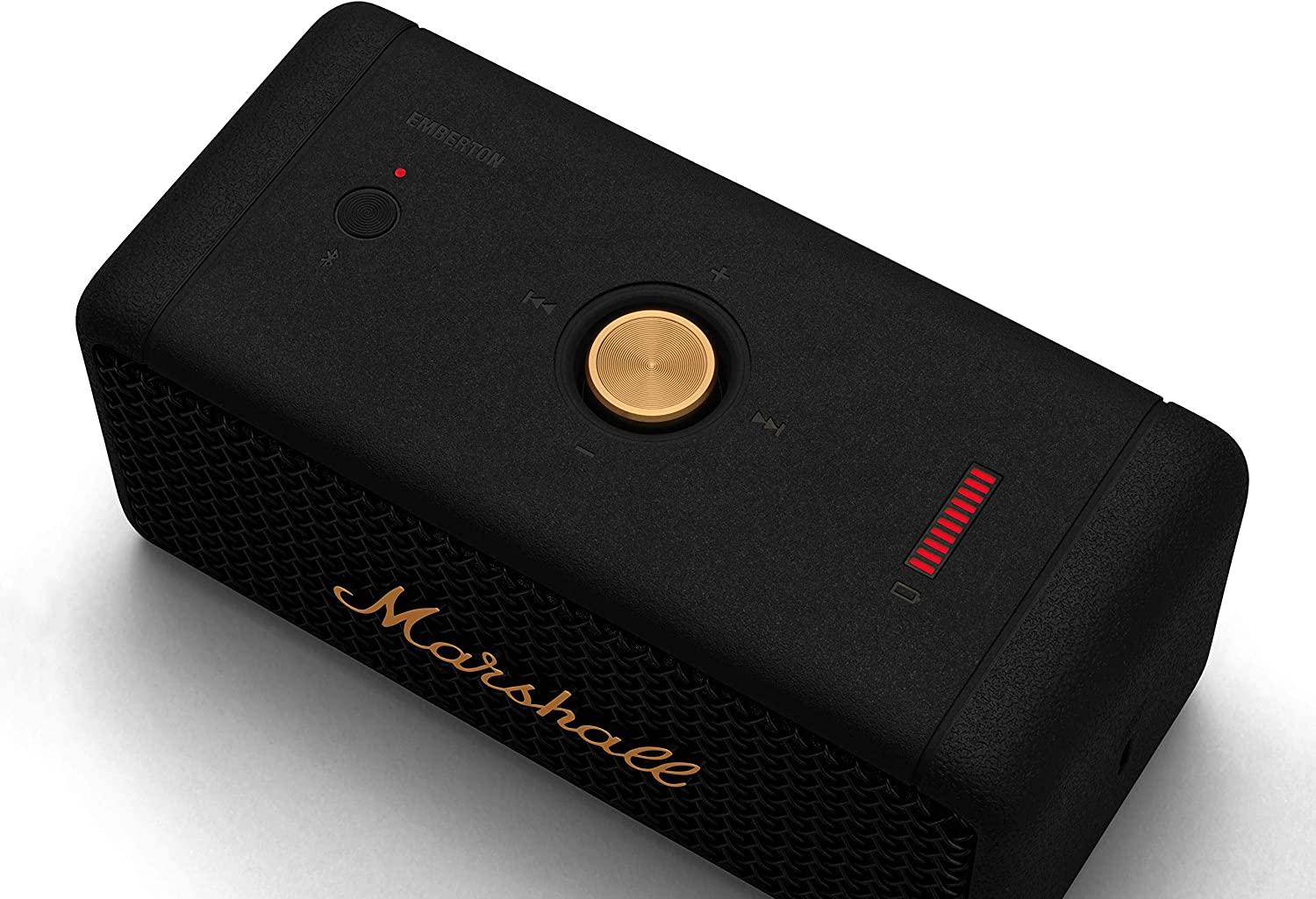 Marshall Emberton Bluetooth Portable Speaker - Black & Brass