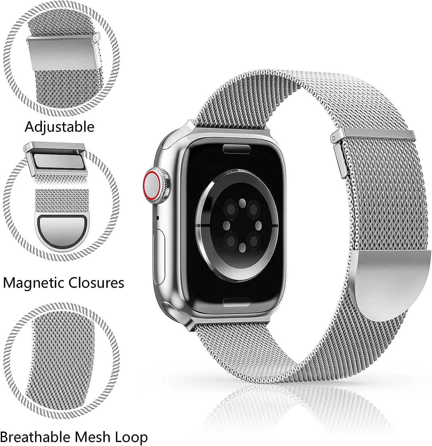 Original Stainless Steel Milanese Loop Compatible with Apple Watch Band  38mm 40mm 41mm 42mm 44mm 45mm 49mm, Magnetic Clasp Replacement Band for iwatch  Series 9, Ultra 2, SE, Ultra, 8 7 6 5 4 3 2 1, - Yahoo Shopping