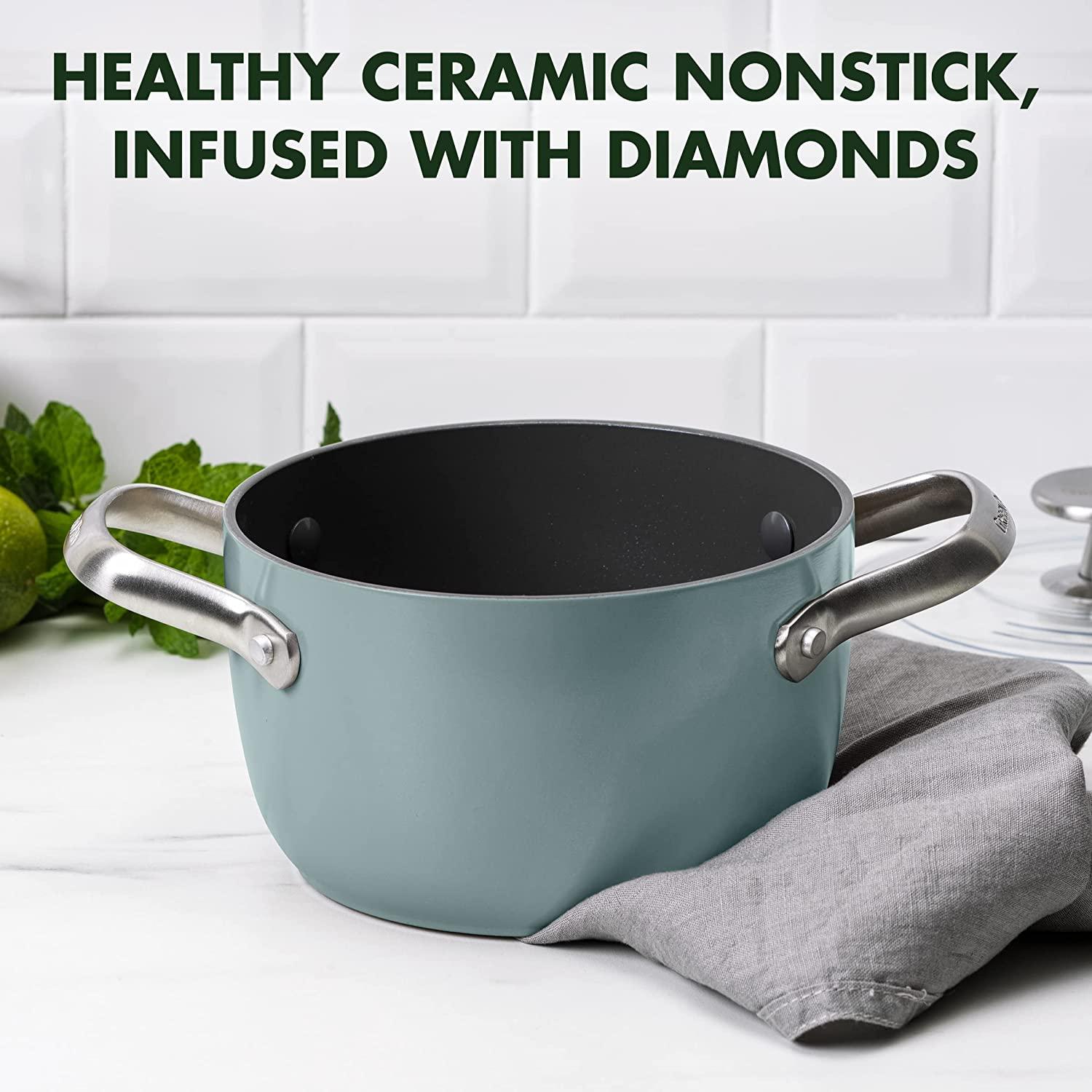 GreenPan Healthy Ceramic Nonstick, 2QT Rice Grains and Soup Maker, Caldero  Pot with Lid, PFAS-Free