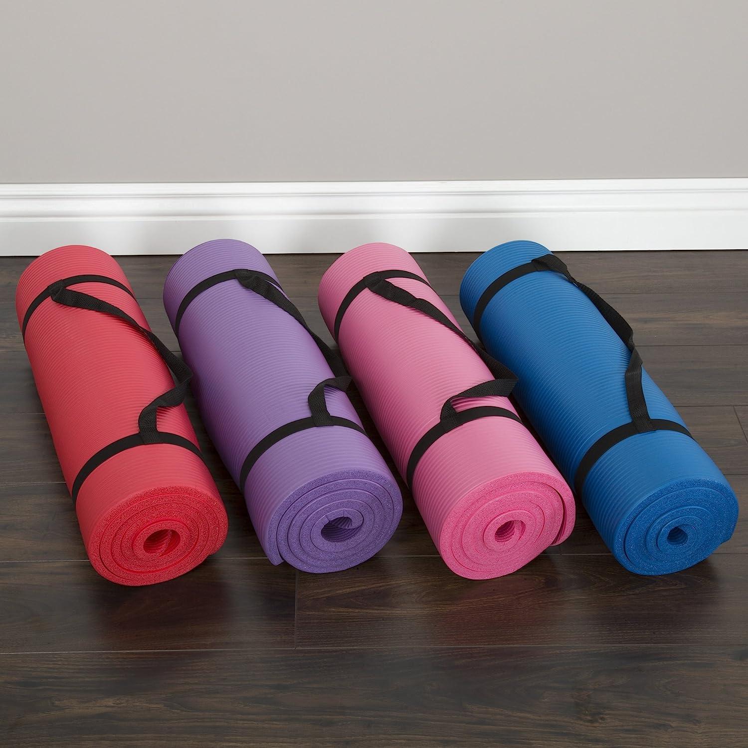 Yoga Mat 15mm Thick Exercise Mat Gym Workout Fitness Pilates Home