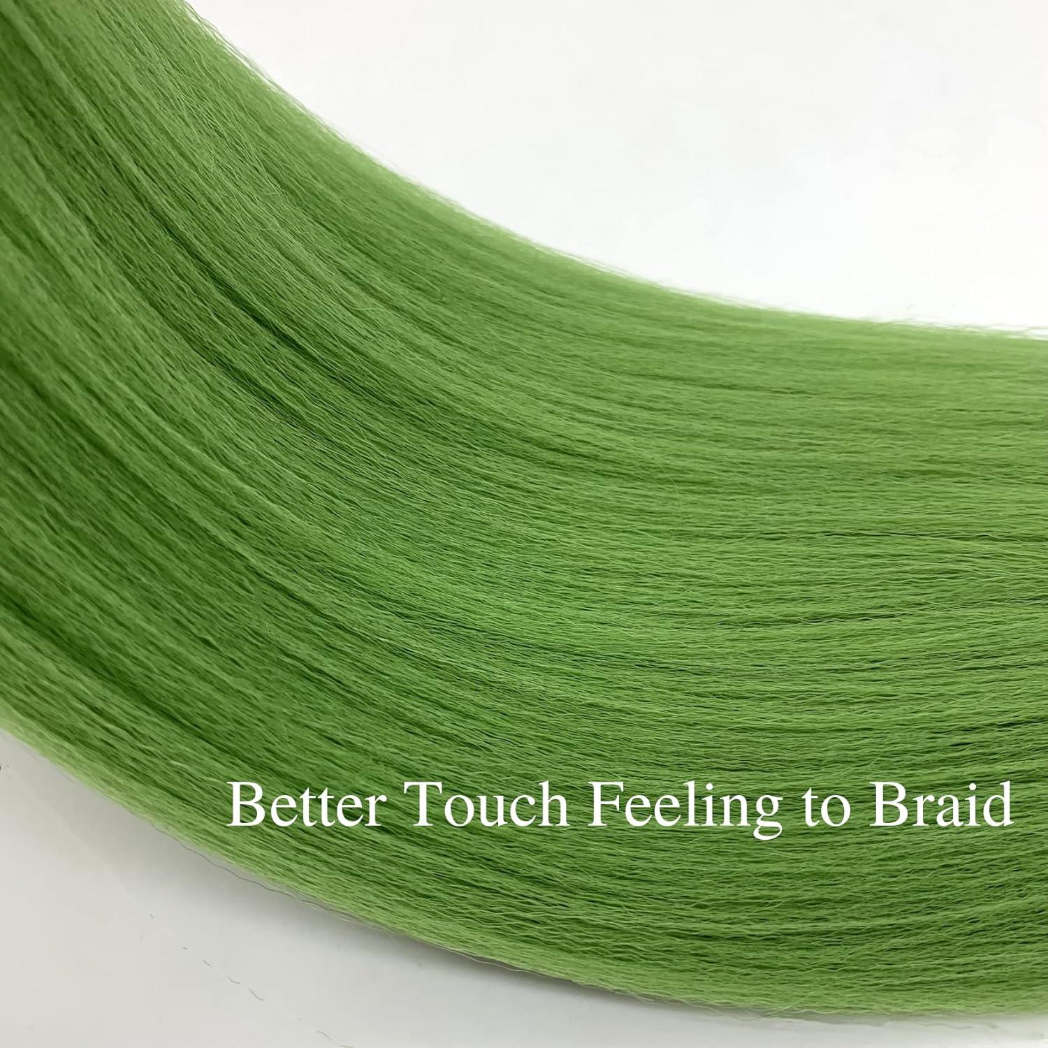  Gozill Seaweed Green Pre Stretched Braiding Hair Kanekalong Braiding  Hair Prestretched Box Braids Human Braiding Hair 26Inch 6 packs : Beauty &  Personal Care