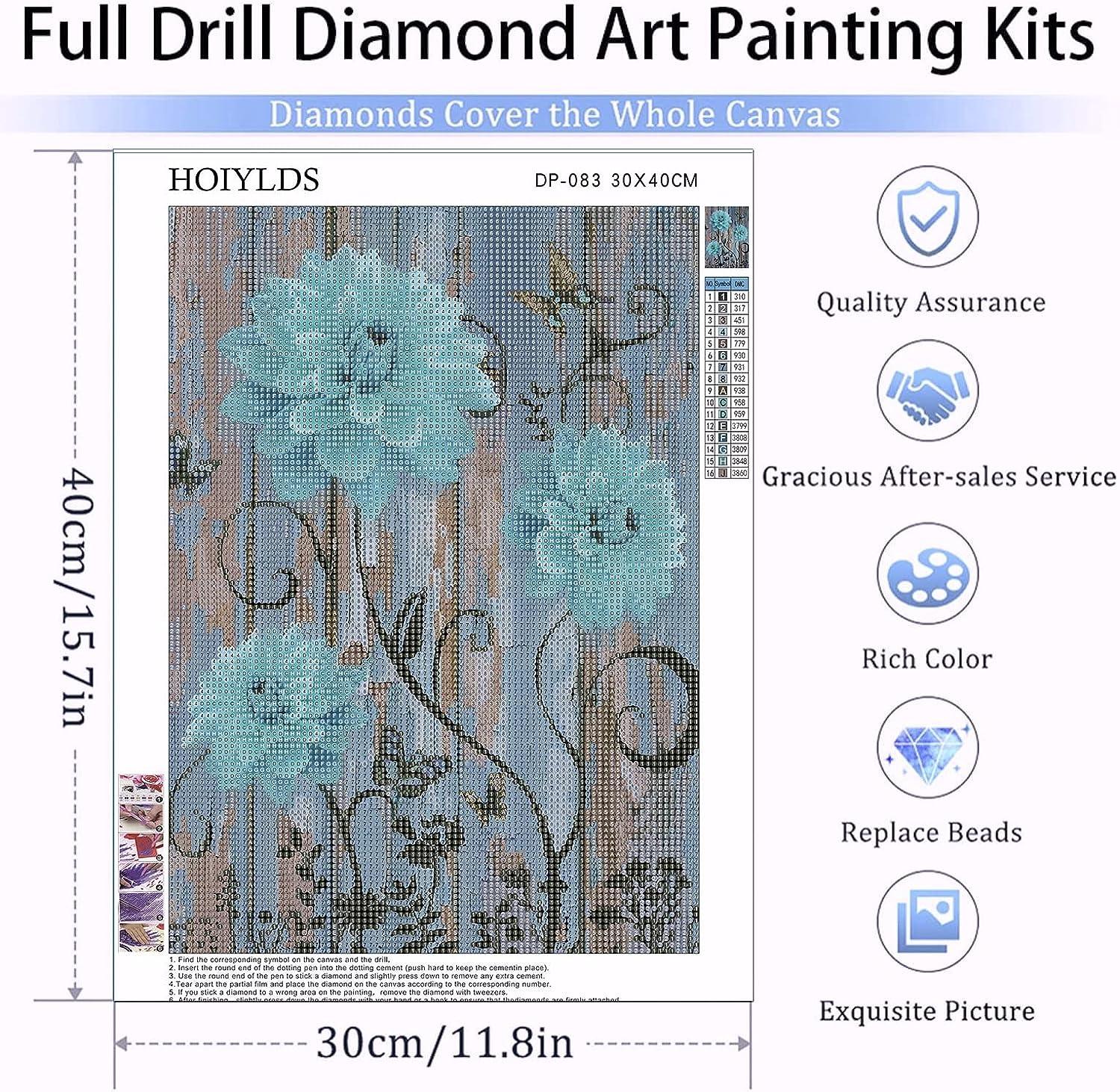 Rustic Flower Diamond Painting Kits for Adults - Farmhouse 5D Diamond Art Kits for Adults Beginner, DIY Full Drill Diamond Dots Paintings with Diamond
