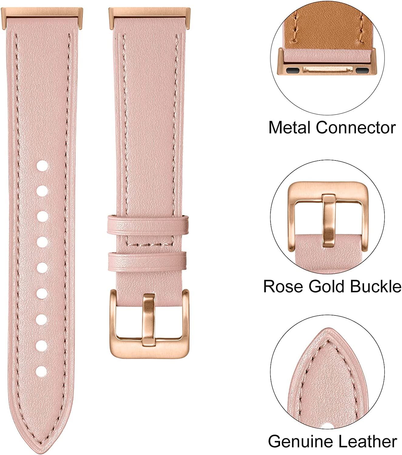 Slim Leather Band For Fibit Versa 4 3 Women Men Watch Bracelet Strap Belt  For Fitbit