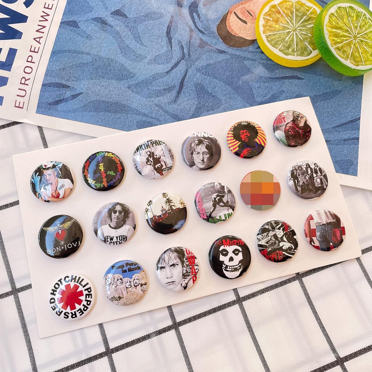 GTOTd Heavy Metal Music and Band Buttons Rock Pins Set(18 Pack 1  inch)Accessories Rock and roll for Clothes Backpack JacketsPins Gifts for  Fans 1 inch(25mm) 1 inch Rock Band