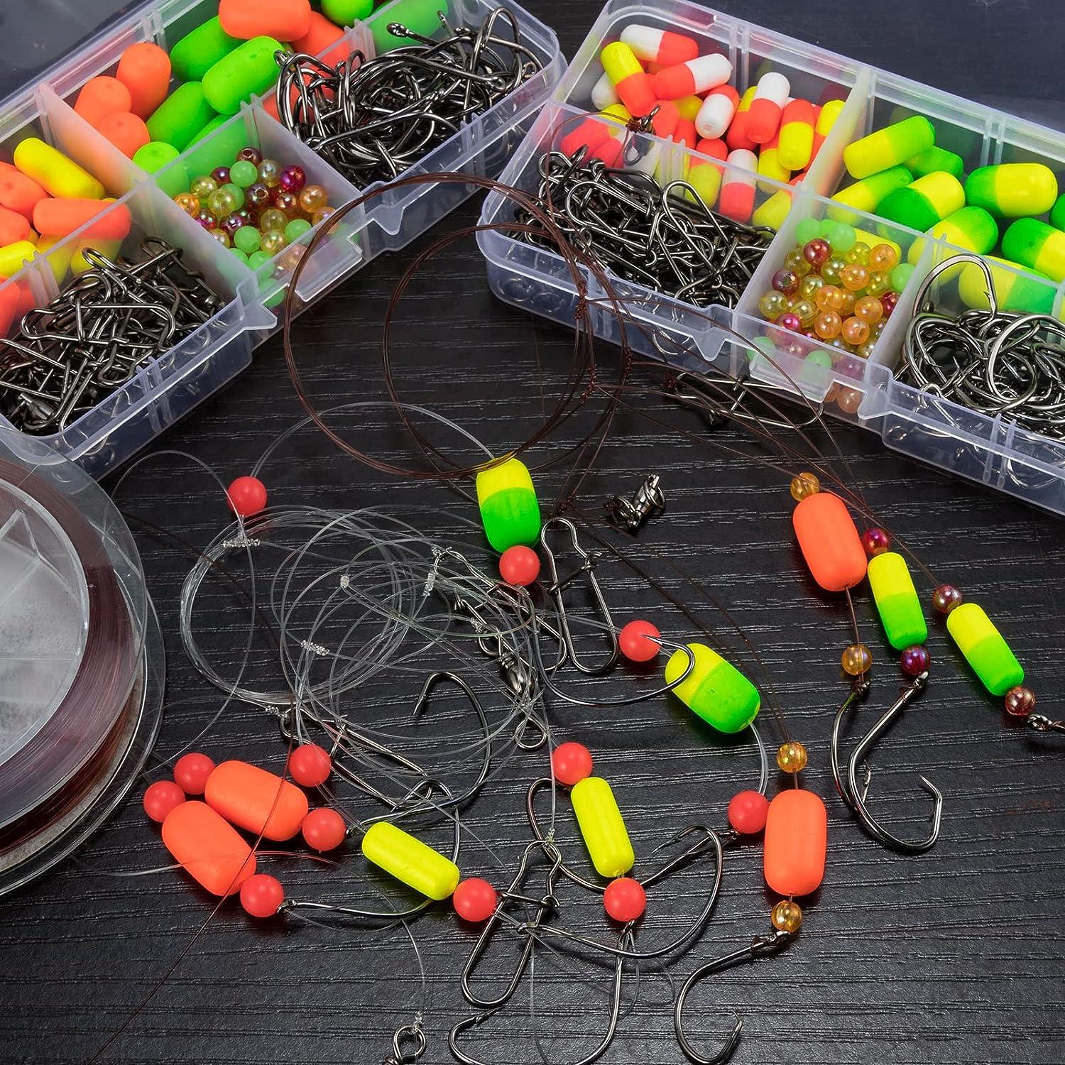Dr.Fish 200PCs Pompano Rig Making Kit Surf Fishing Rig Accessories Bottom  Rig Parts Snell Floats Fishing Beads Circle Hooks Saltwater Fishing Swivels  Duo Lock Snaps Single Color Float Kit