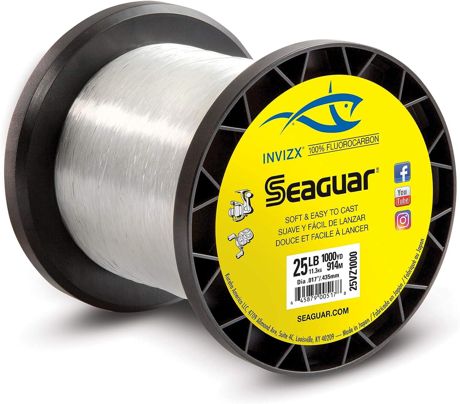 Seaguar Invizx 100% Fluorocarbon 1000 Yard Fishing Line (15-Pound), Clear,  Model:15VZ1000