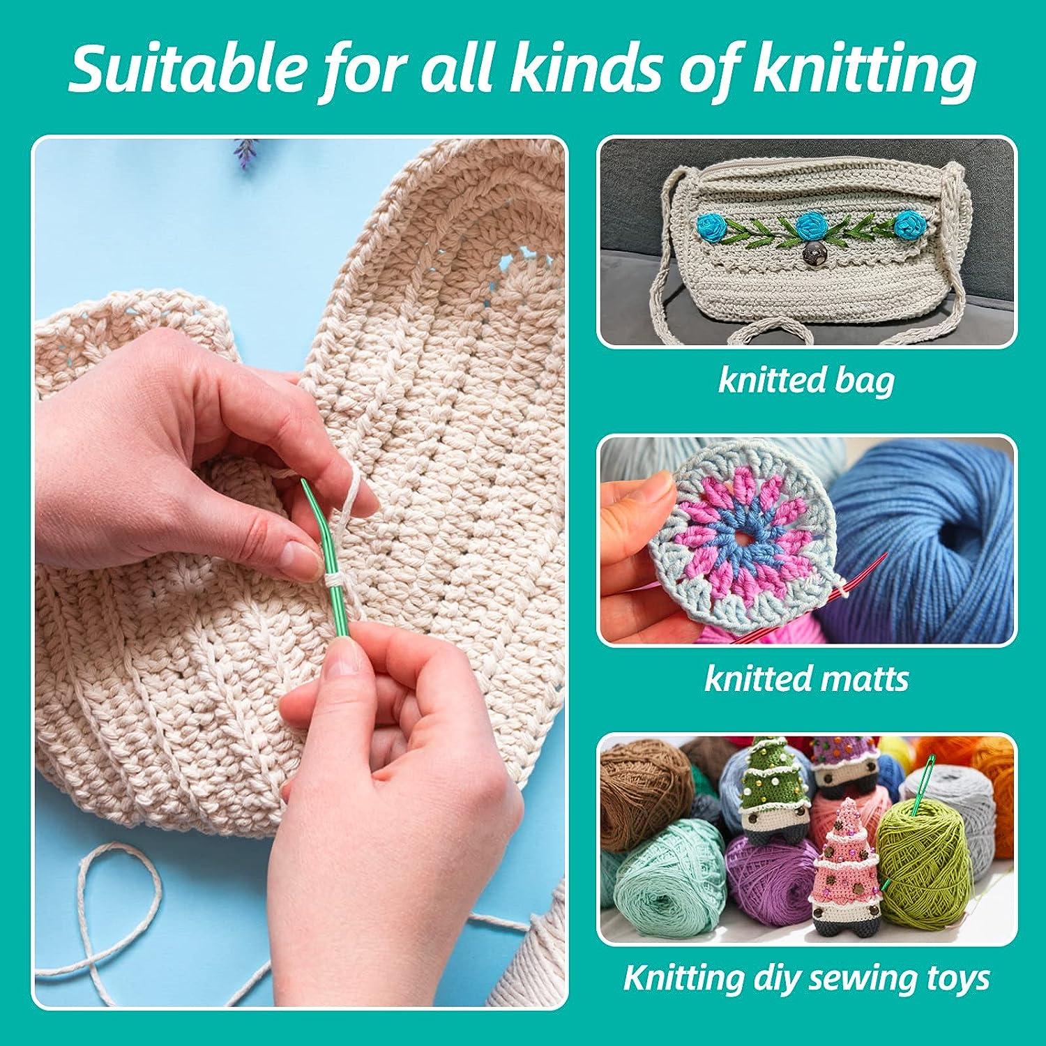 9pcs Bent Tip Tapestry Needles and Wool Needles Large-Eye Aluminium Needles  for Sewing Knitting