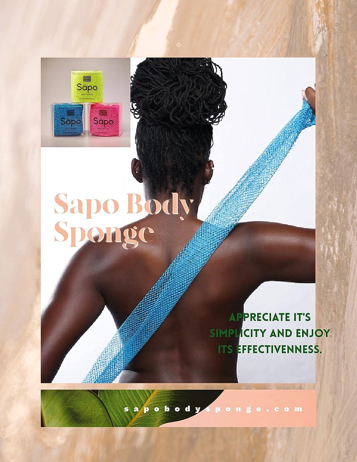 Sapo Body Sponge Authentic African exfoliating Body net Smooth and  Alleviate Dry Skin 5ft Long (Regal Blue)